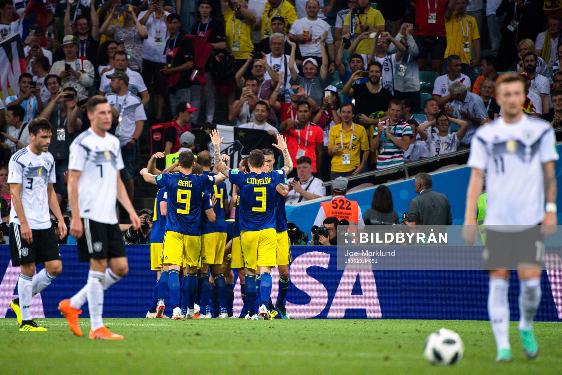 Players of Sweden celebrates with Ola Toivonen