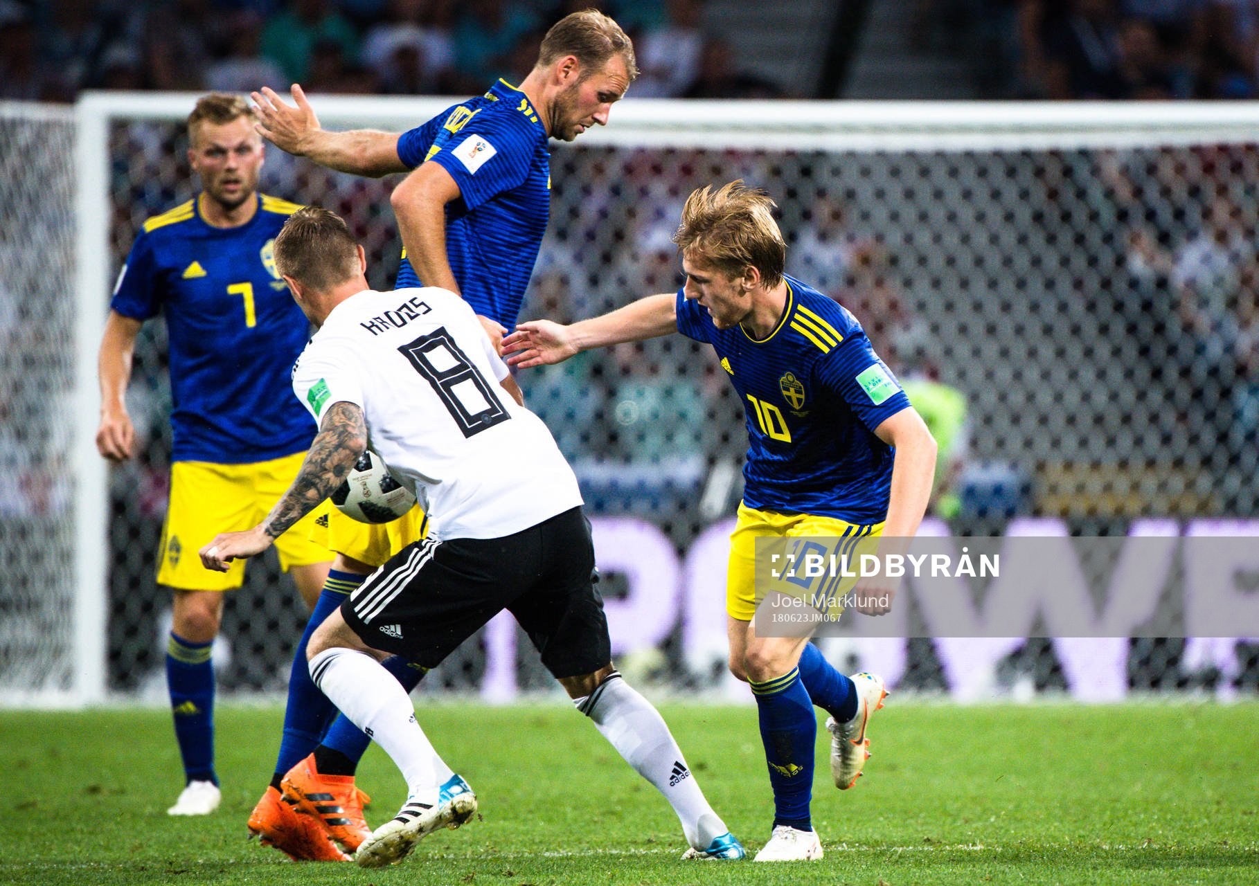 Sebastian Larsson, Ola Toivonen and Emil Forsberg of Sweden