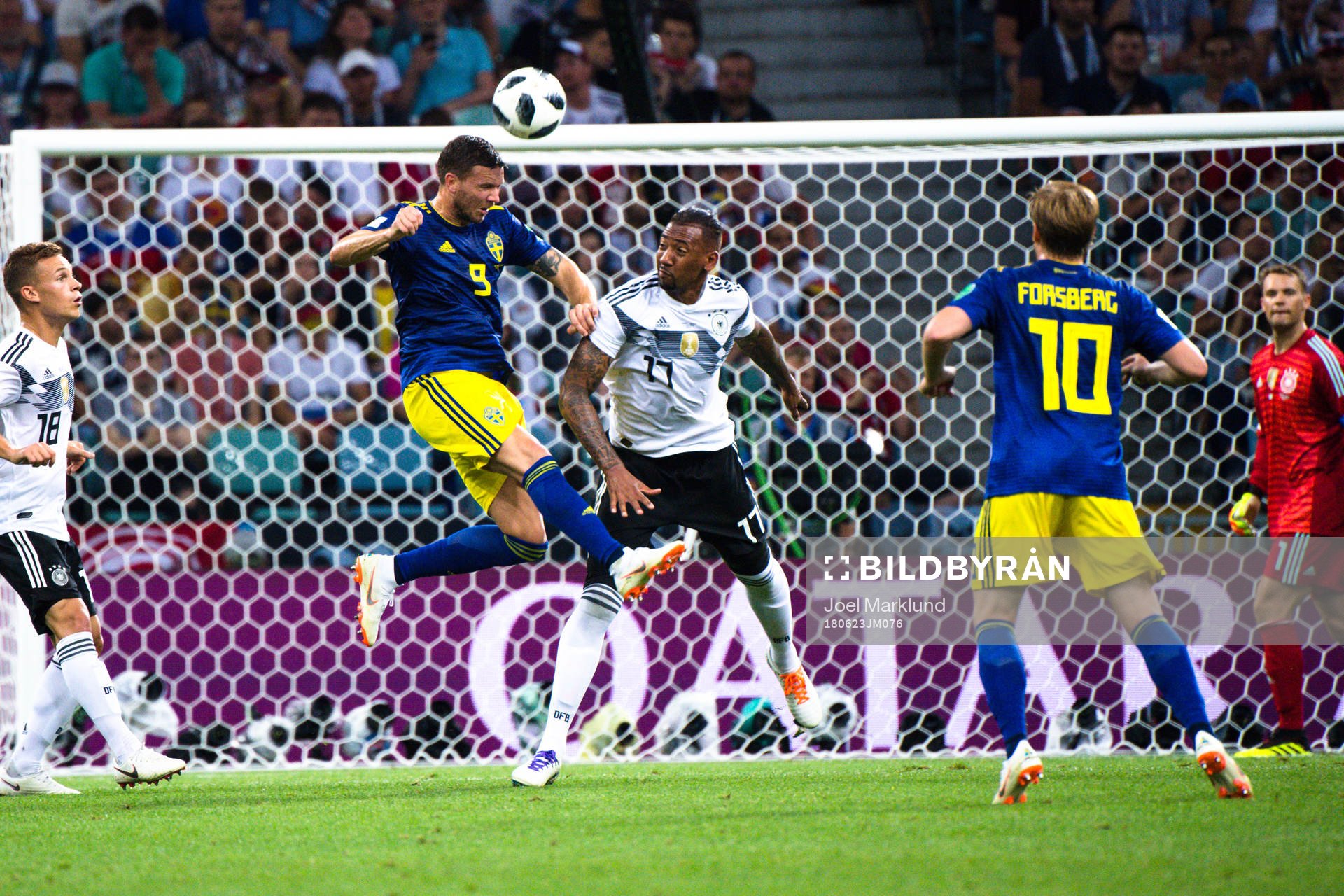 Marcus Berg of Sweden and Marco Reus of Germany