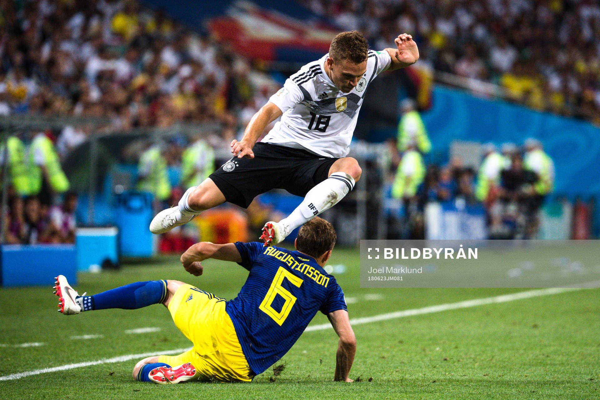 Ludwig Augustinsson of Sweden and Joshua Kimmich of Germany