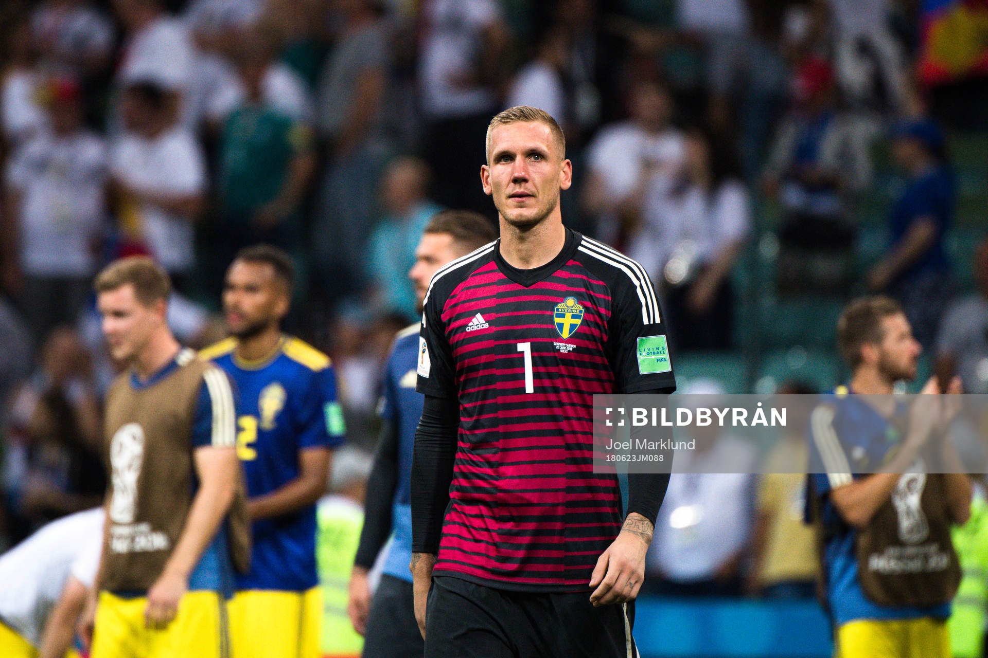 goalkeeper Robin Olsen of Sweden looks dejected