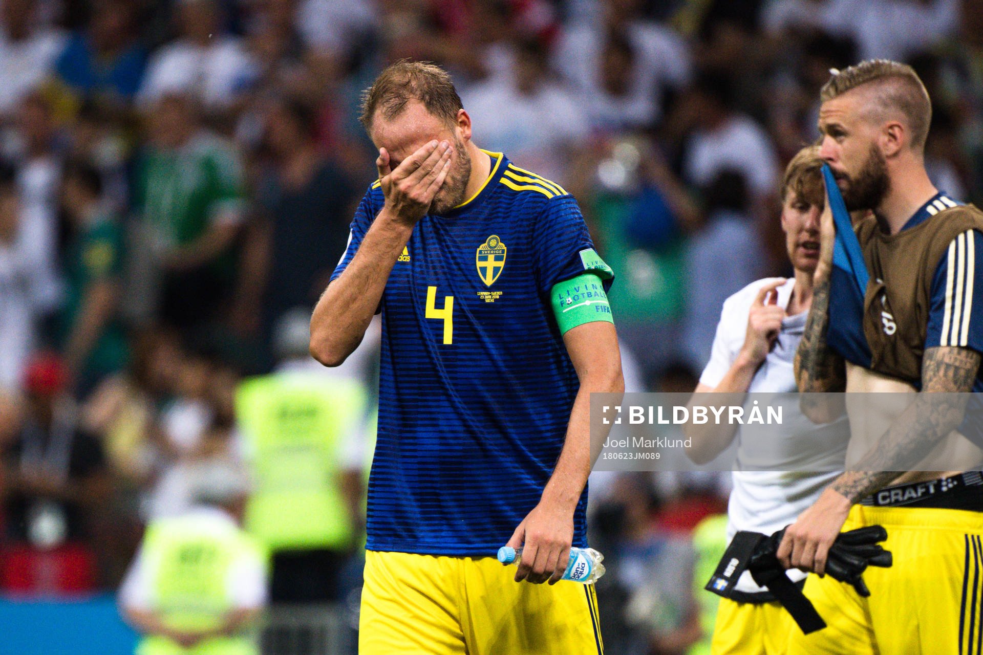 Andreas Granqvist of Sweden looks dejected