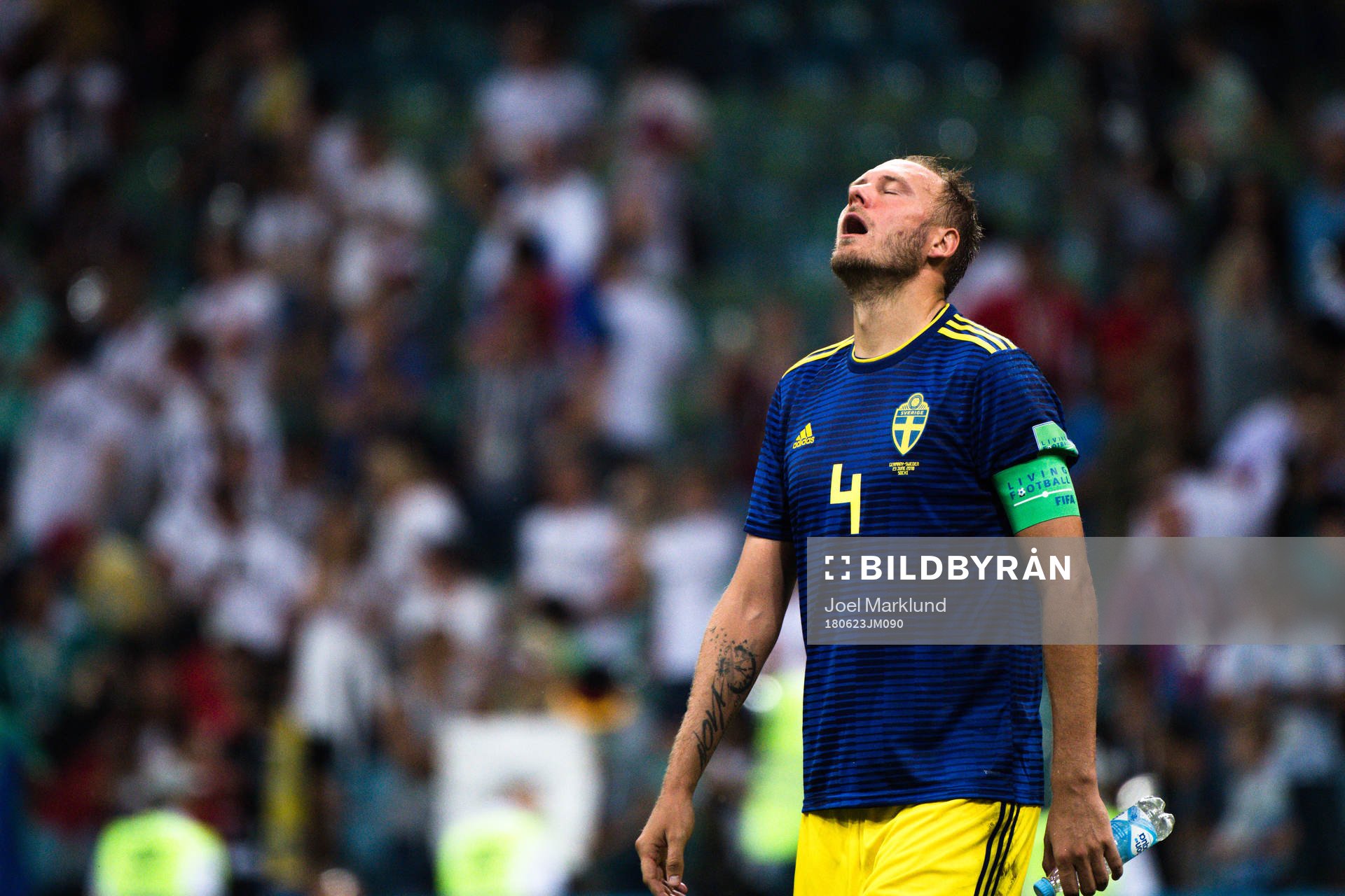 Andreas Granqvist of Sweden looks dejected