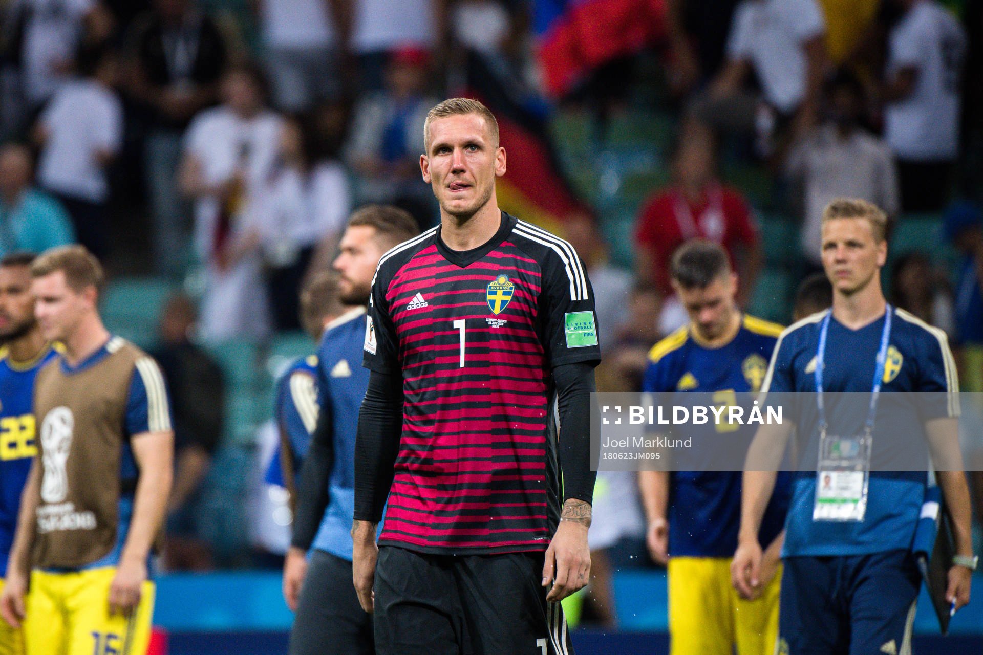 goalkeeper Robin Olsen of Sweden looks dejected