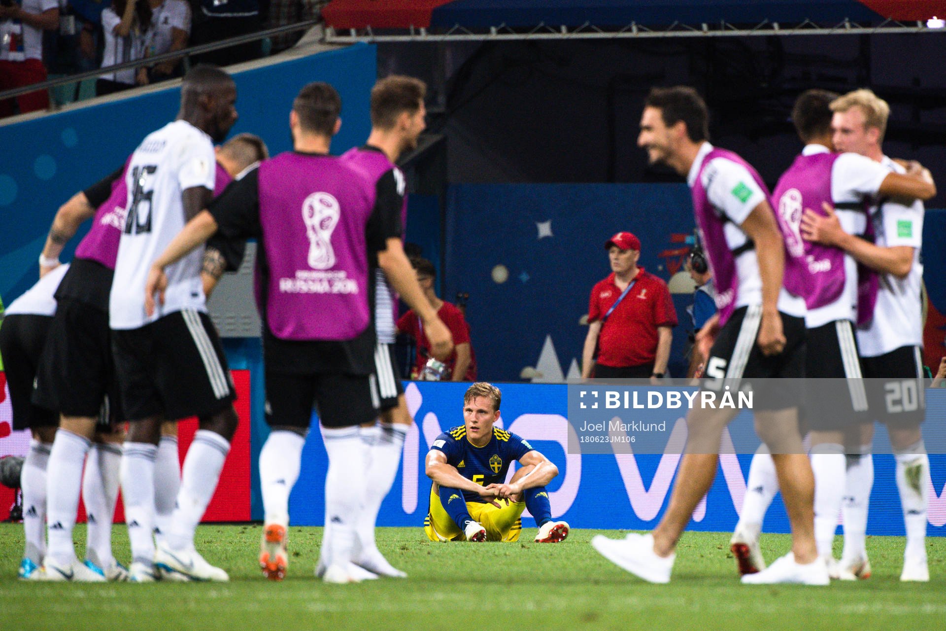 Ludwig Augustinsson of Sweden looks dejected