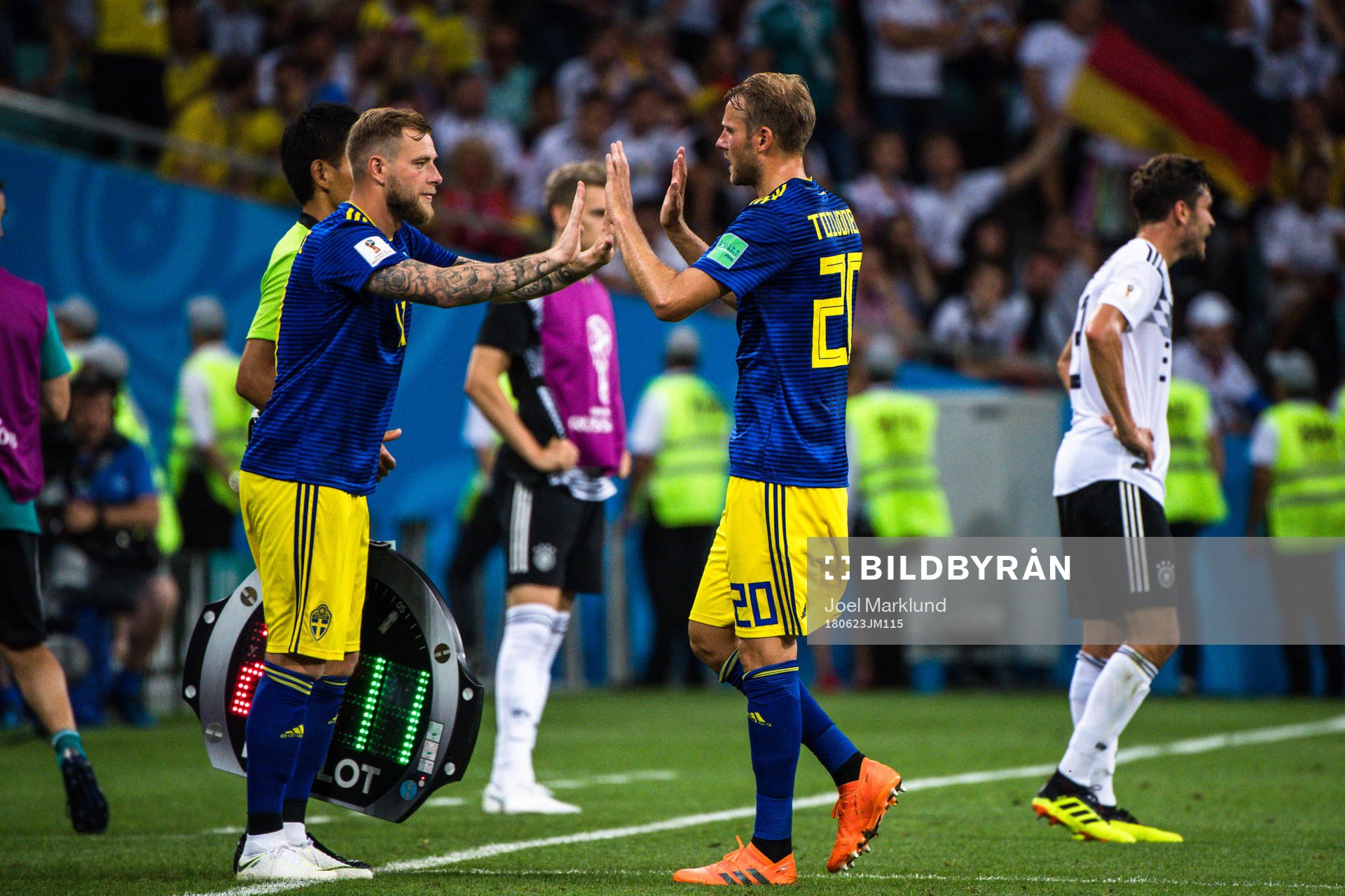 John Guidetti and Ola Toivonen of Sweden
