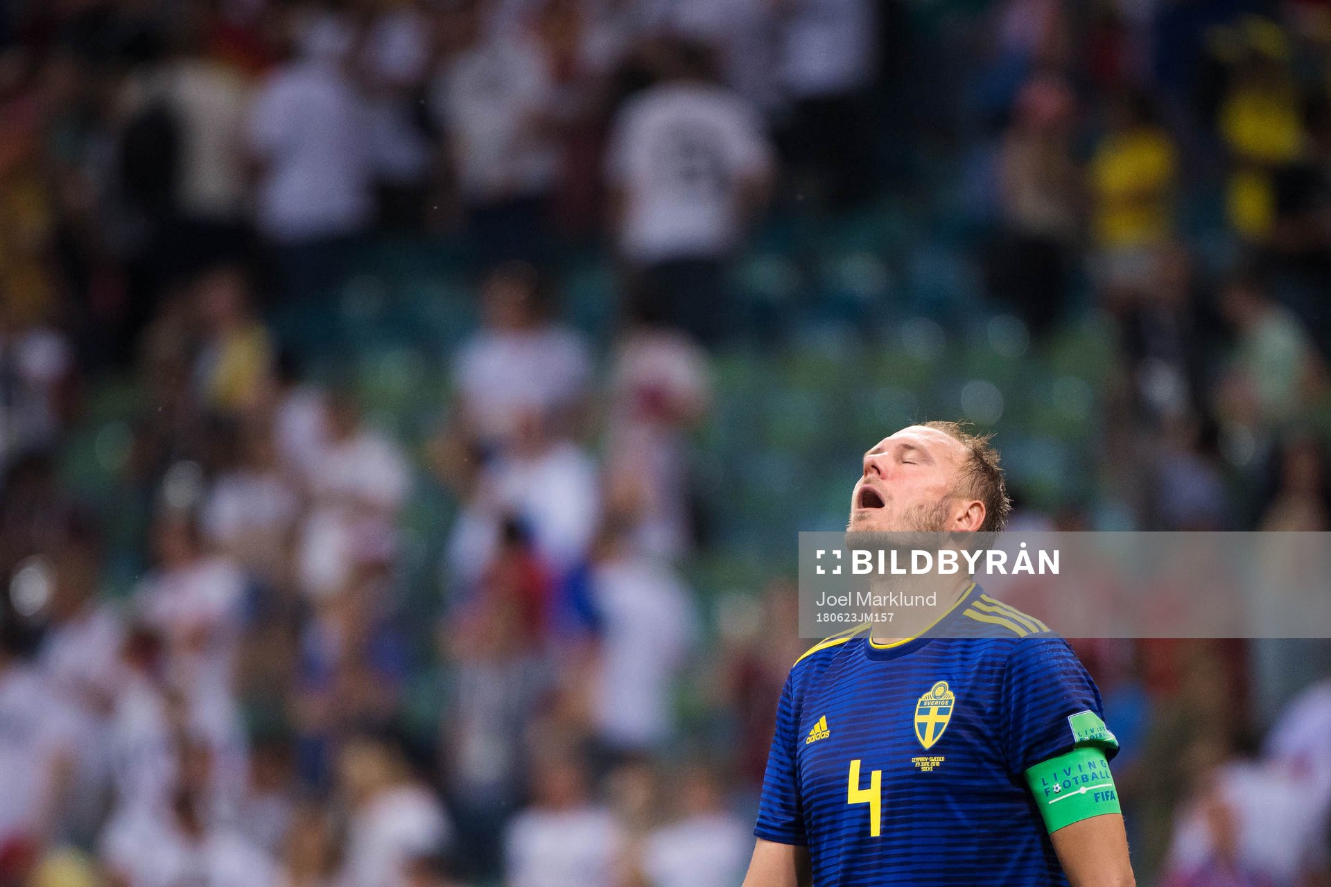 Andreas Granqvist of Sweden look dejected