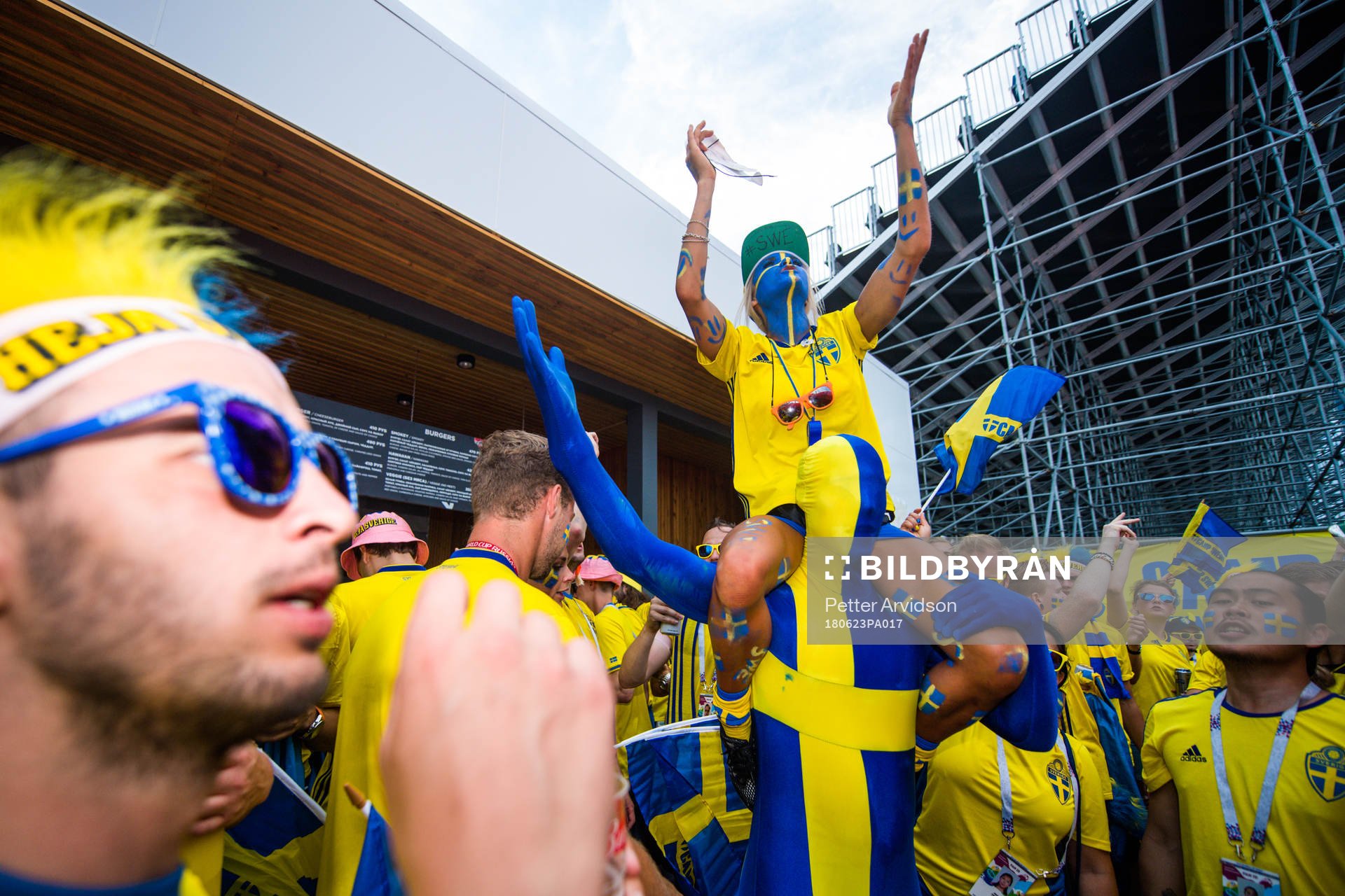 Fans of Sweden prior the FIFA World Cup group stage match
