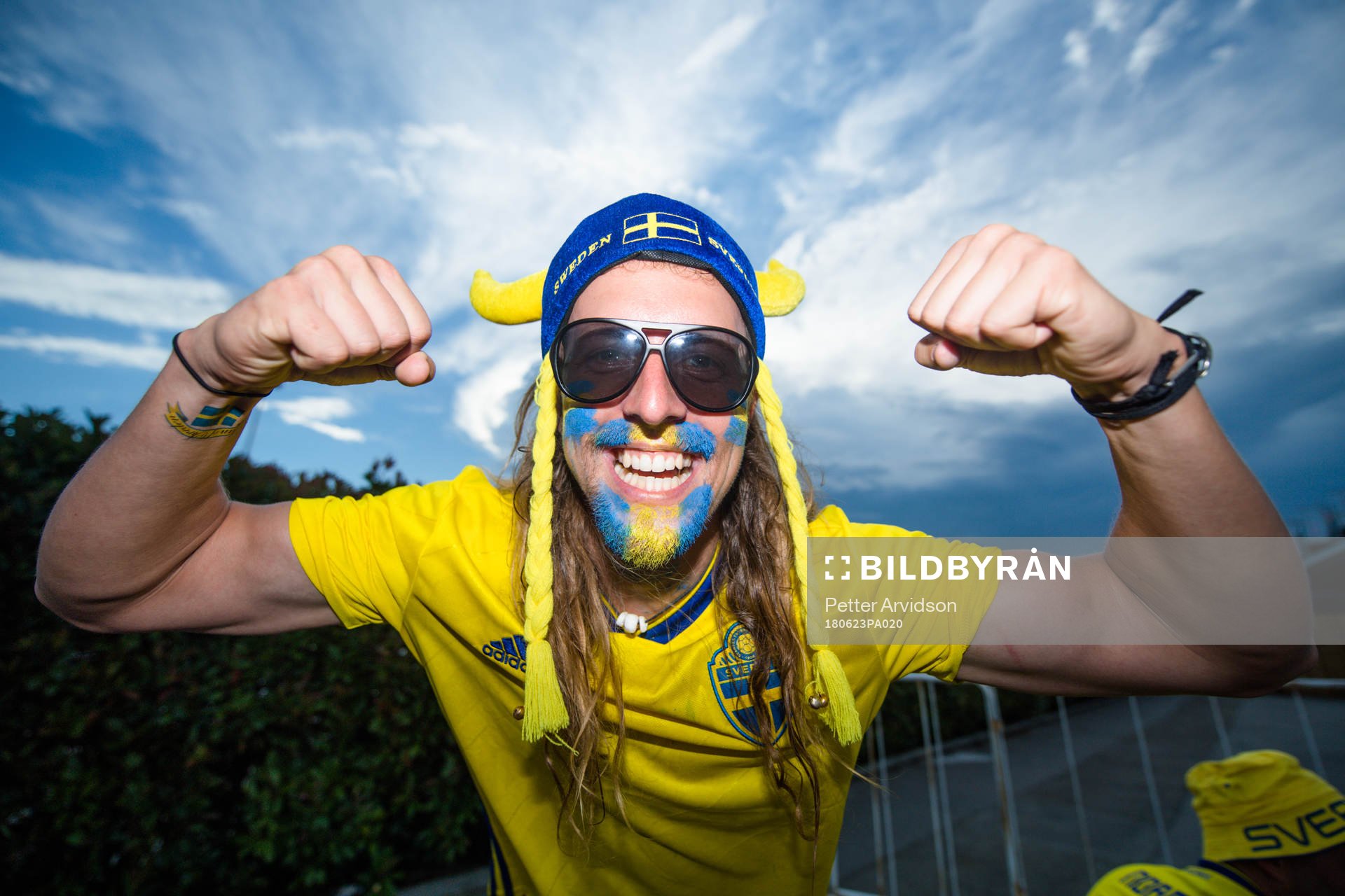 Fans of Sweden prior the FIFA World Cup group stage match