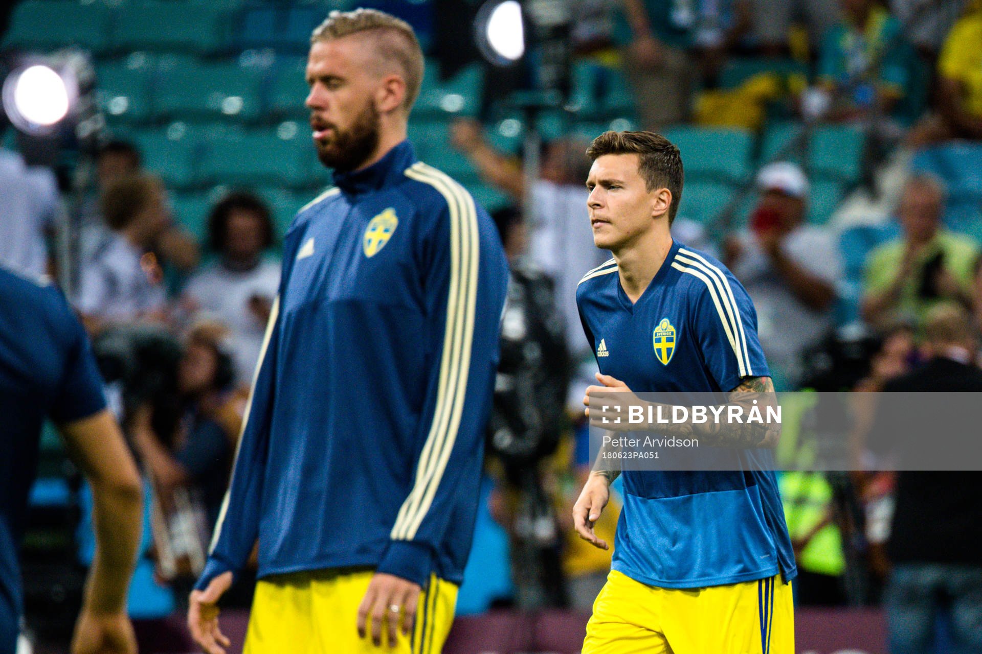 Pontus Jansson and Victor Nilsson Lindelöf of Sweden prior
