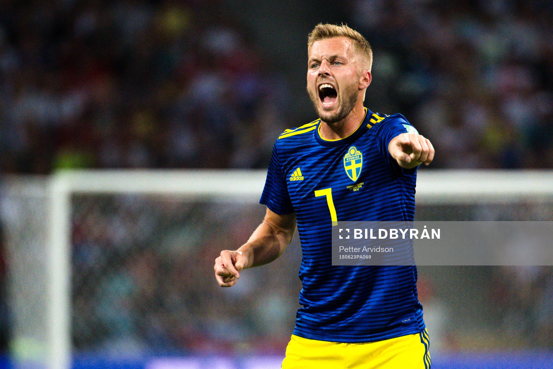 Sebastian Larsson of Sweden reacts