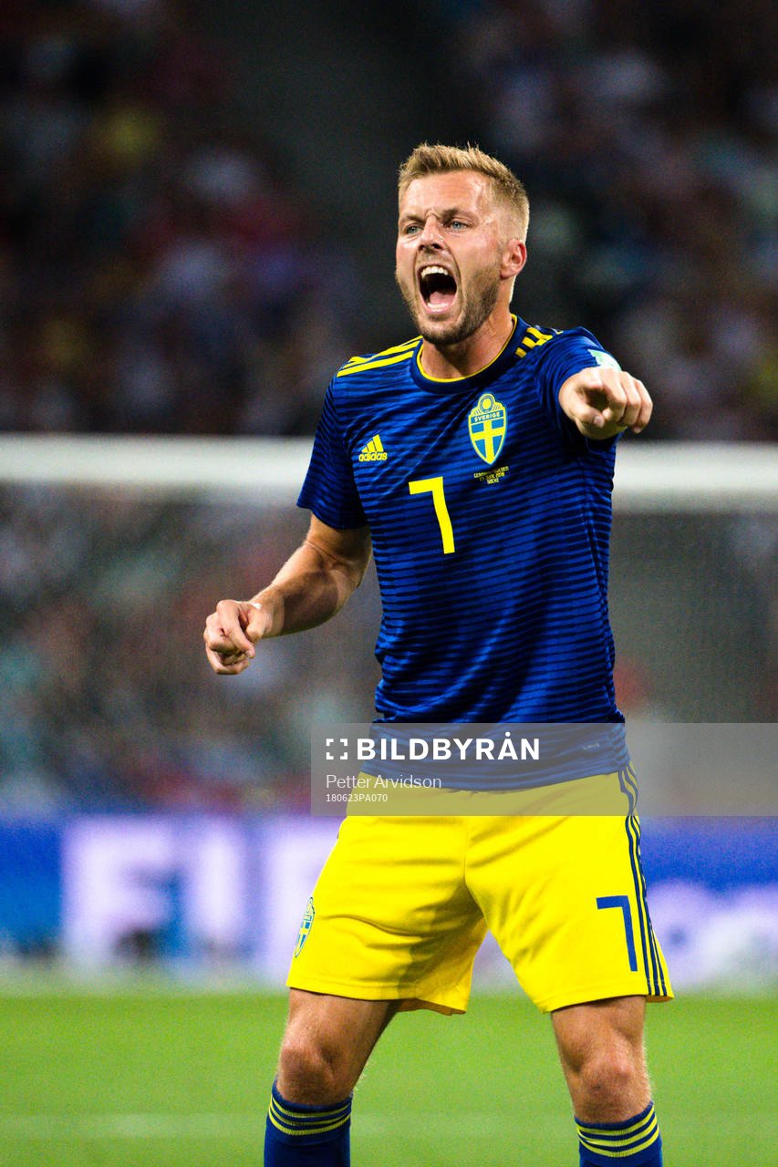 Sebastian Larsson of Sweden reacts