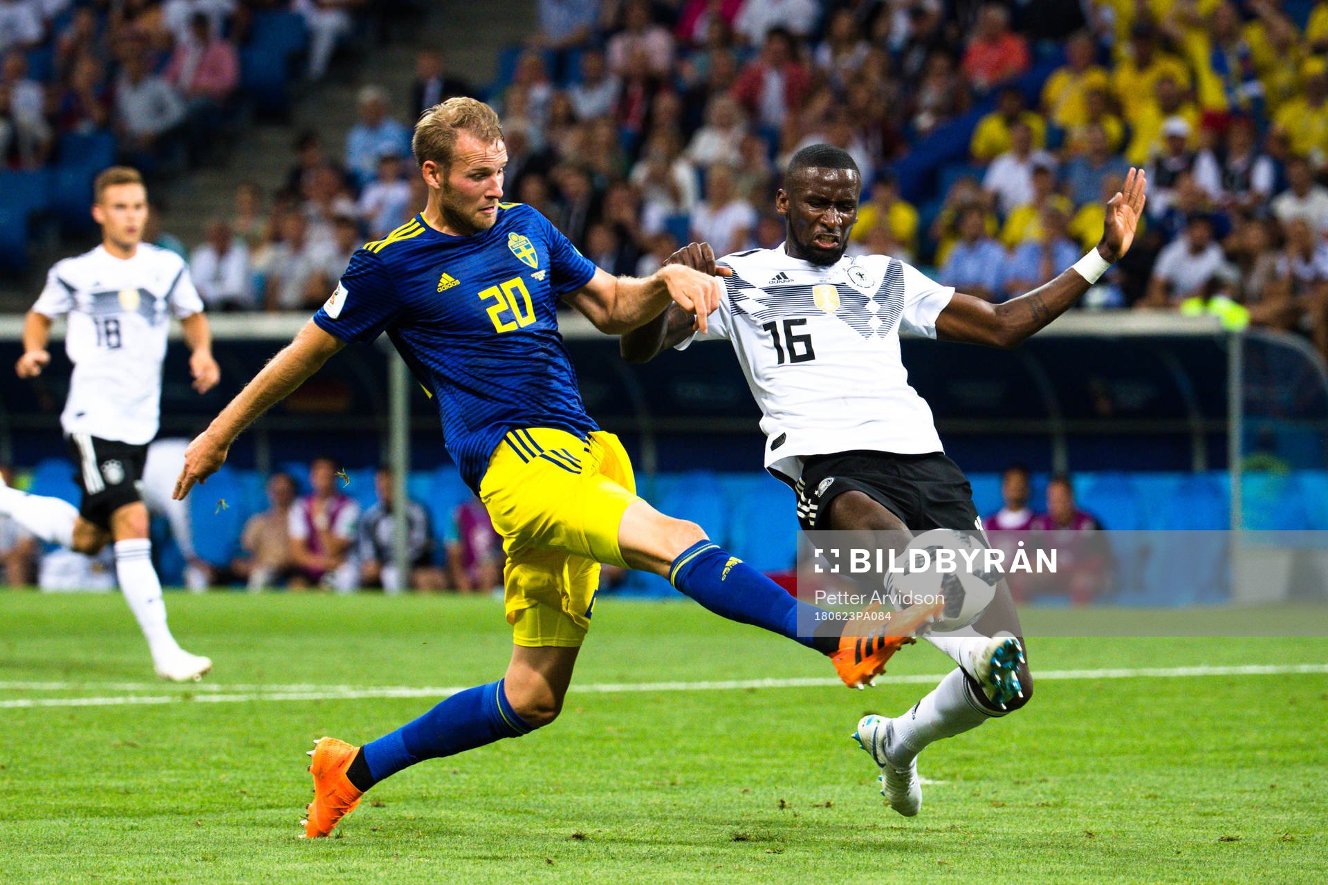 Ola Toivonen of Sweden and Antonio Rüdiger  of Germany