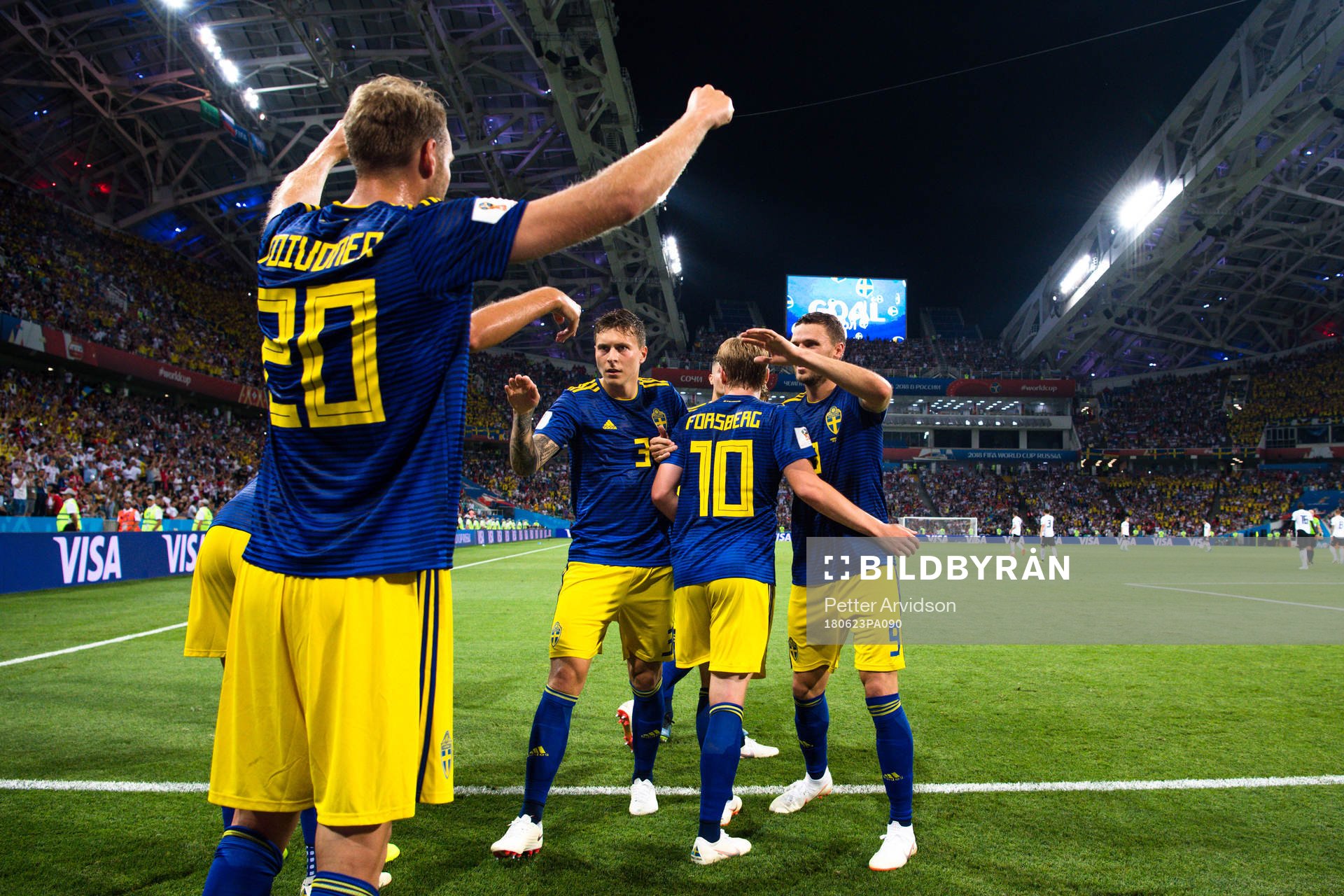 Emil Forsberg, Victor Nilsson Lindelöf and Ola Toivonen of