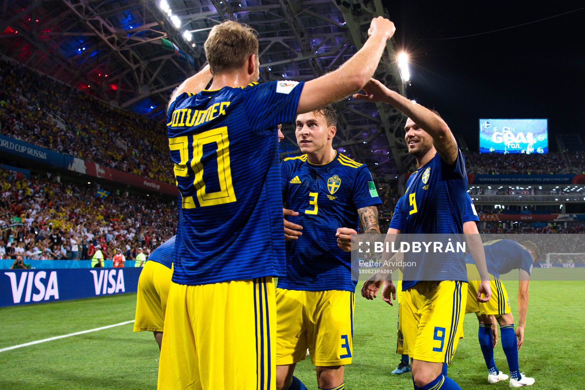 Marcus Berg, Victor Nilsson Lindelöf and Ola Toivonen of