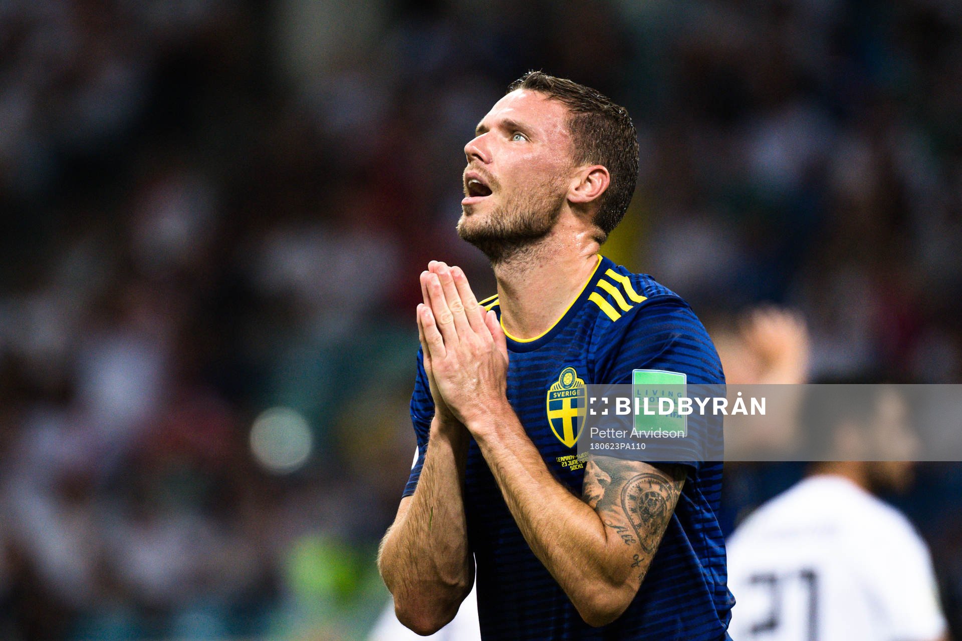 Marcus Berg of Sweden looks dejected
