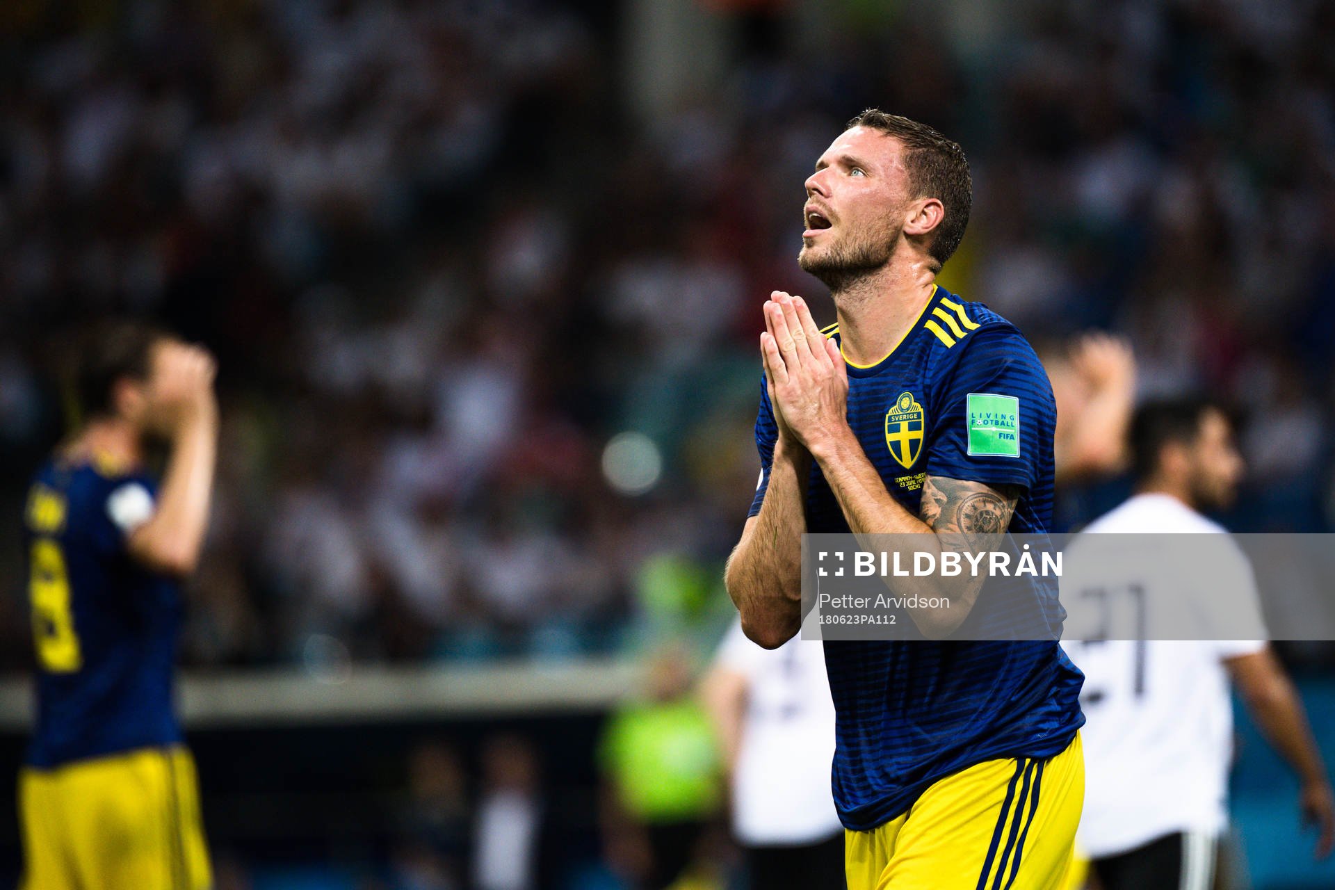 Marcus Berg of Sweden looks dejected