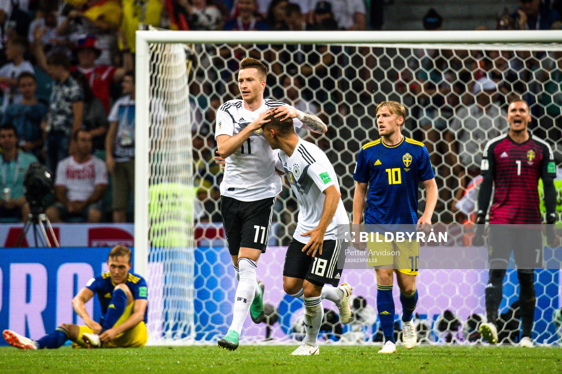 Marco Reus and Joshua Kimmich of Germany celebrates