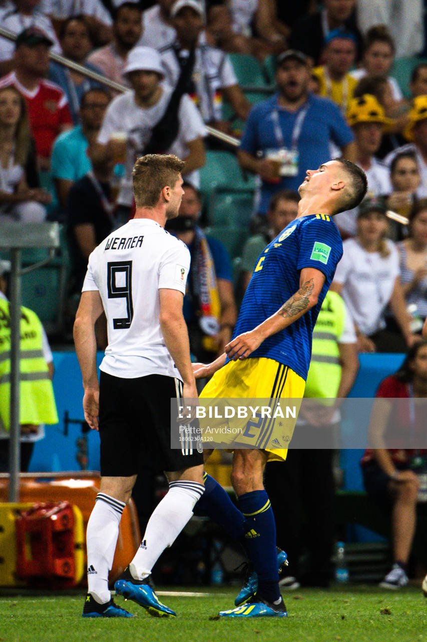 Mikael Lustig of Sweden and Timo Werner of Germany