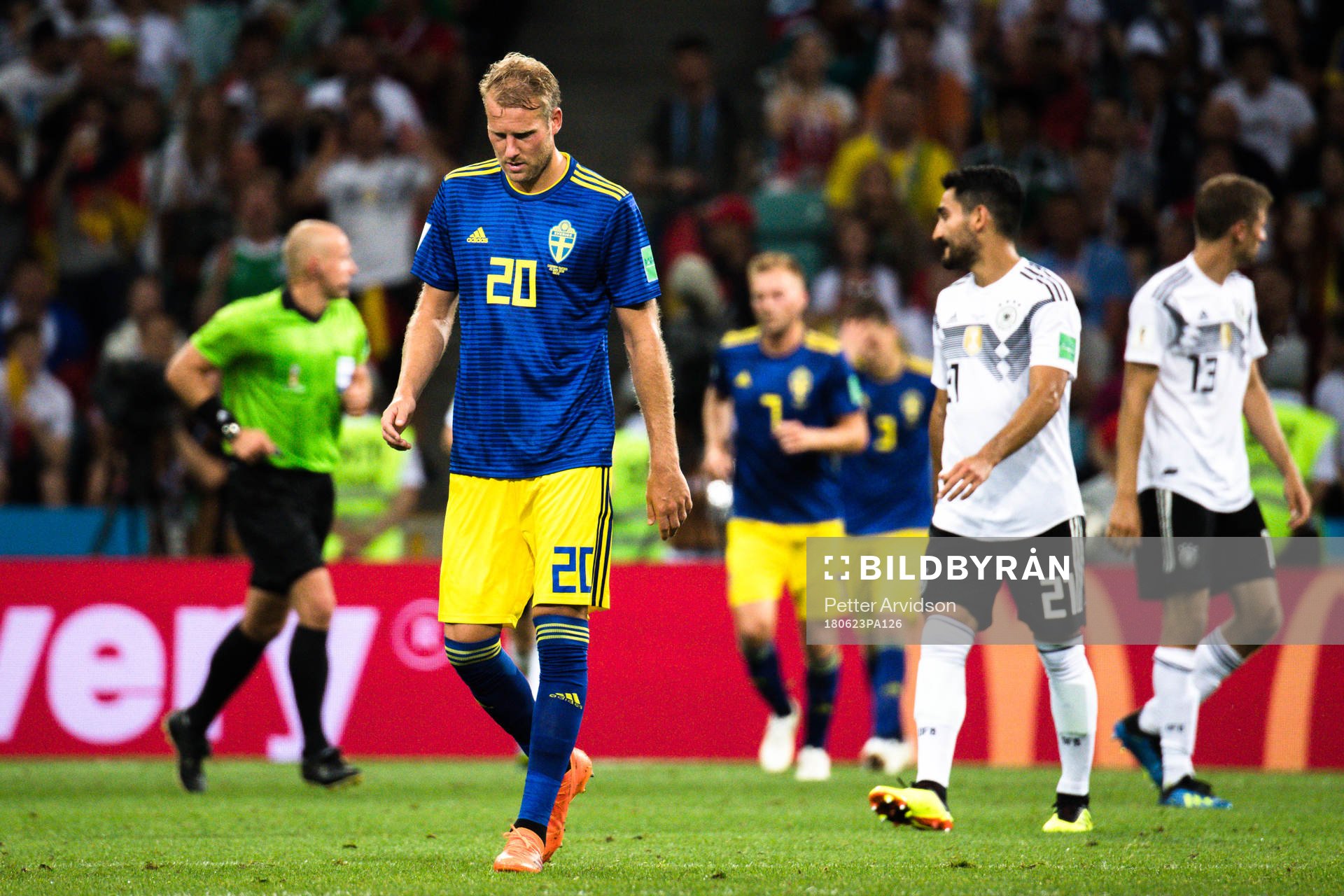 Ola Toivonen of Sweden looks dejected