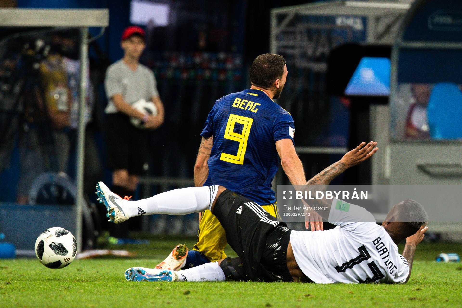 Marcus Berg of Sweden and Jerome Boateng of Germany