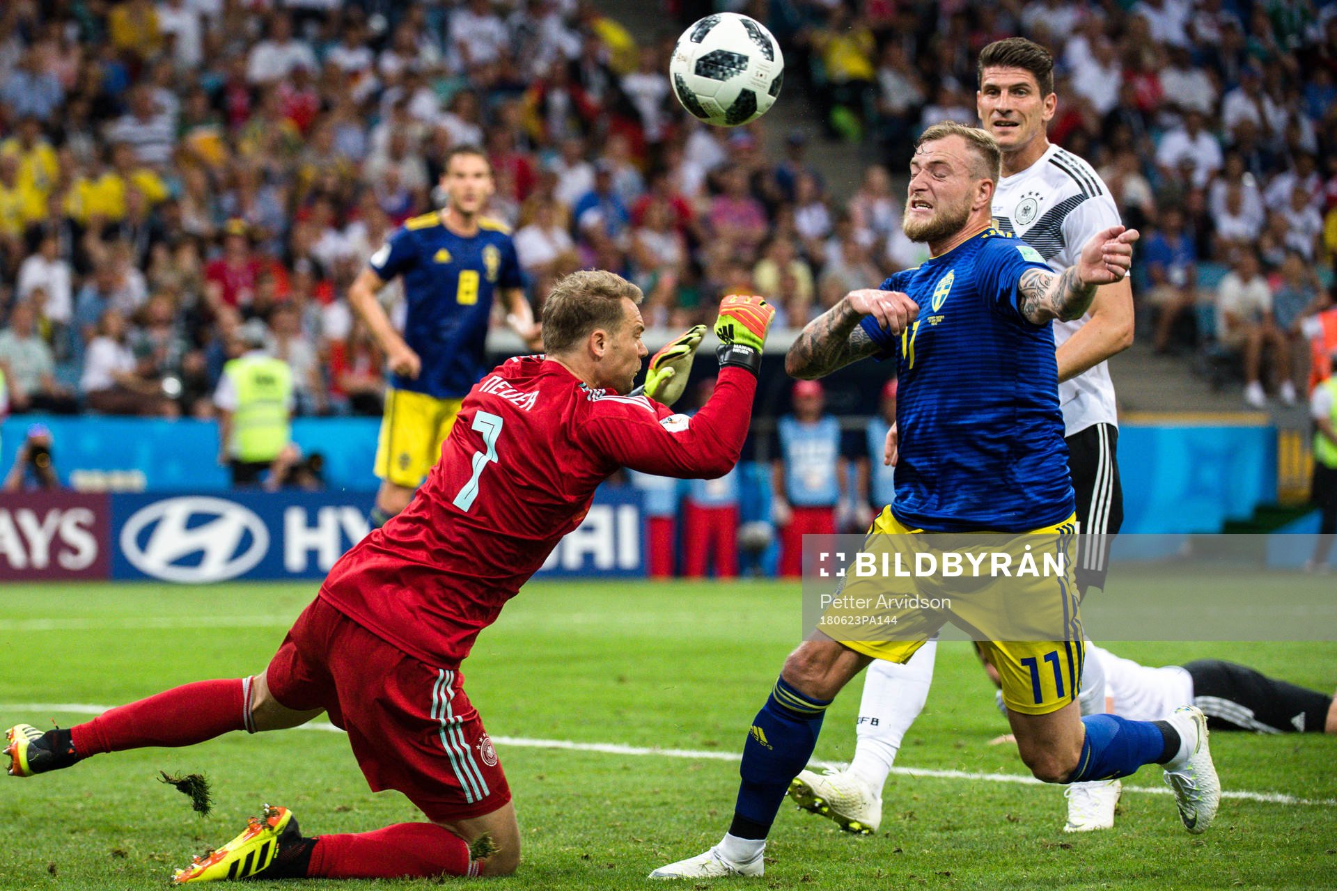 goalkeeper Manuel Neuer of Germany and John Guidetti of