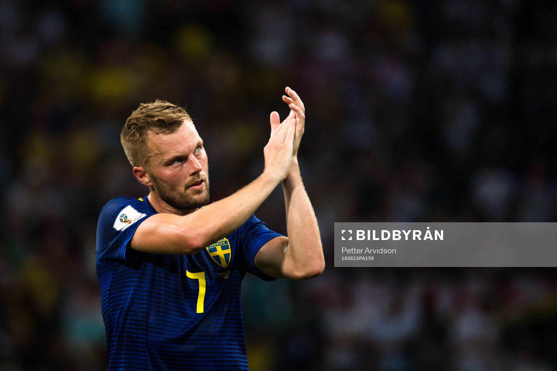 Sebastian Larsson of Sweden looks dejected