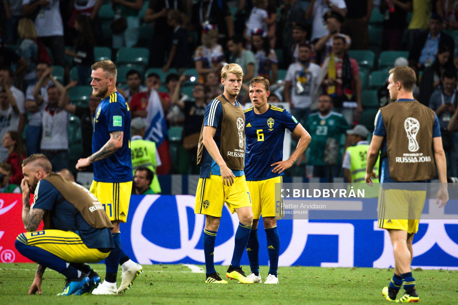 Ludwig Augustinsson of Sweden looks dejected