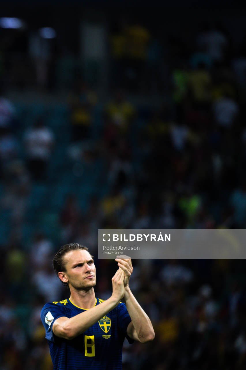 Albin Ekdal of Sweden looks dejected