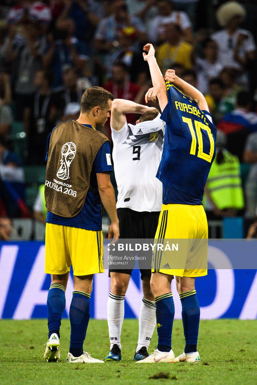 Timo Werner  of Germany and Emil Forsberg of Sweden