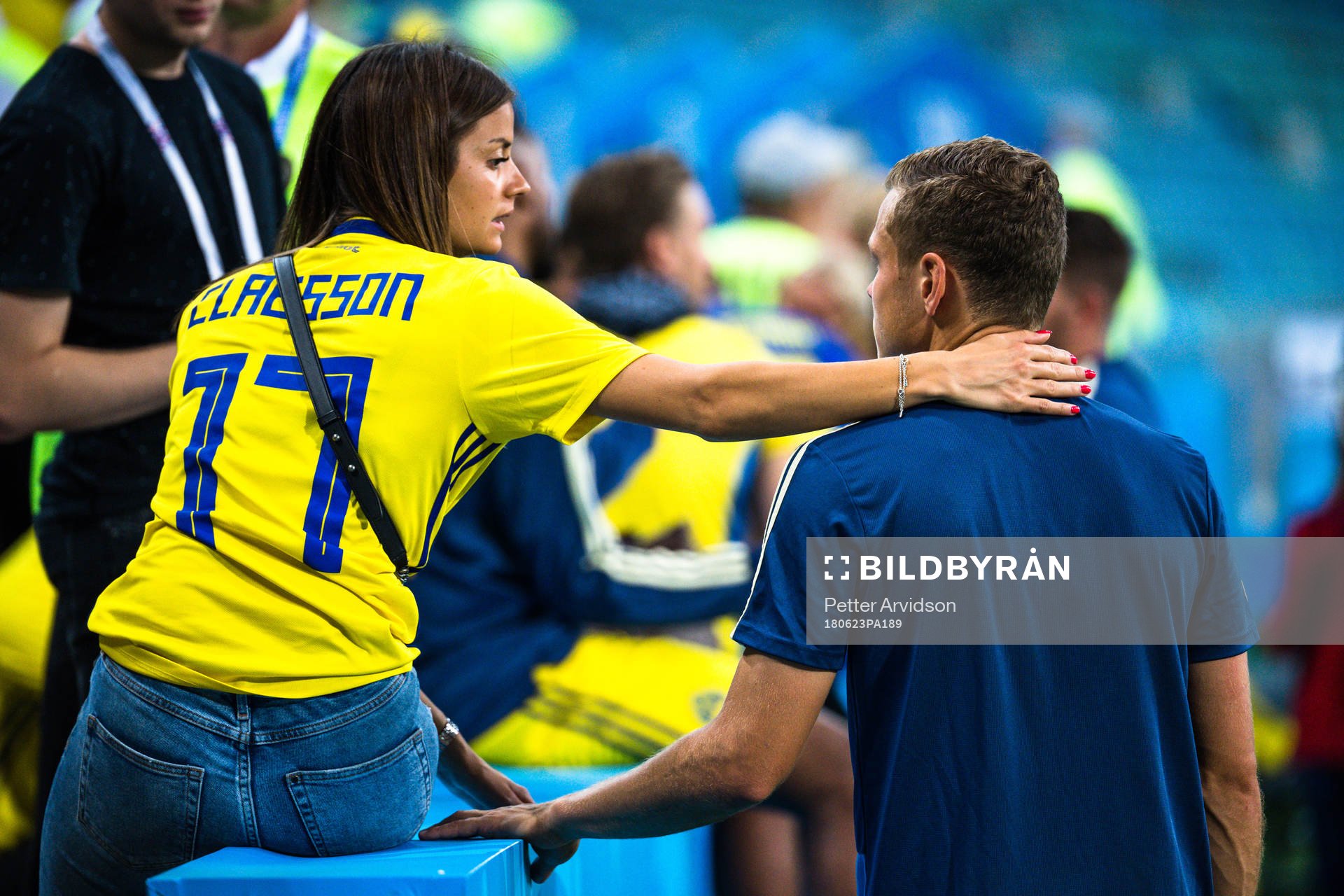 Viktor Claesson of Sweden with girlfriend Julia Cedercrantz