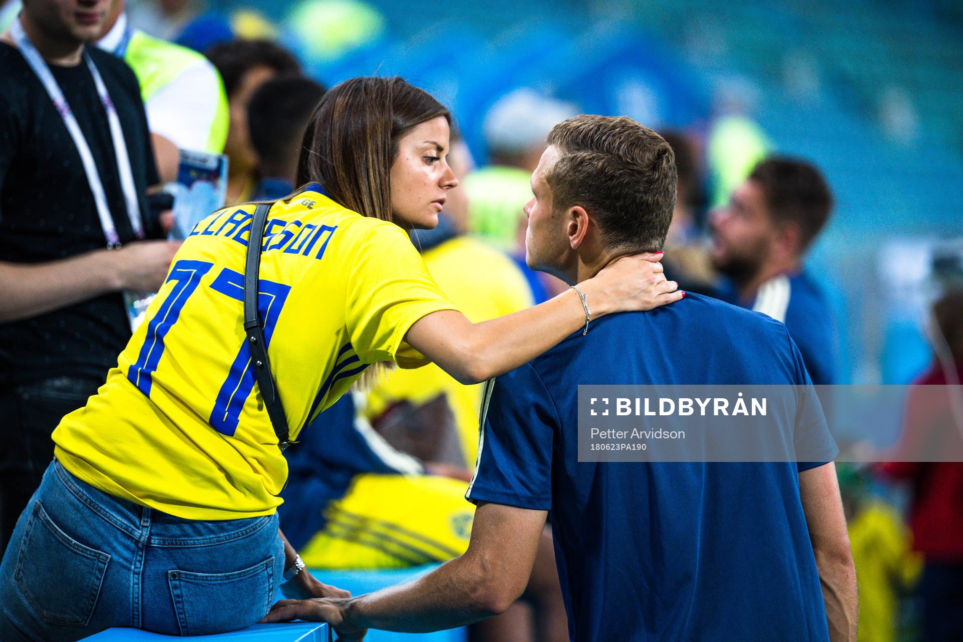 Viktor Claesson of Sweden with girlfriend Julia Cedercrantz