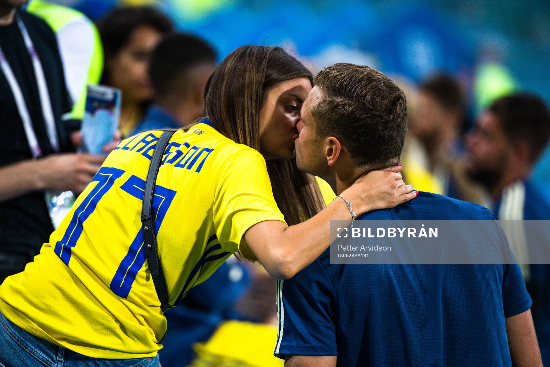 Viktor Claesson of Sweden with girlfriend Julia Cedercrantz