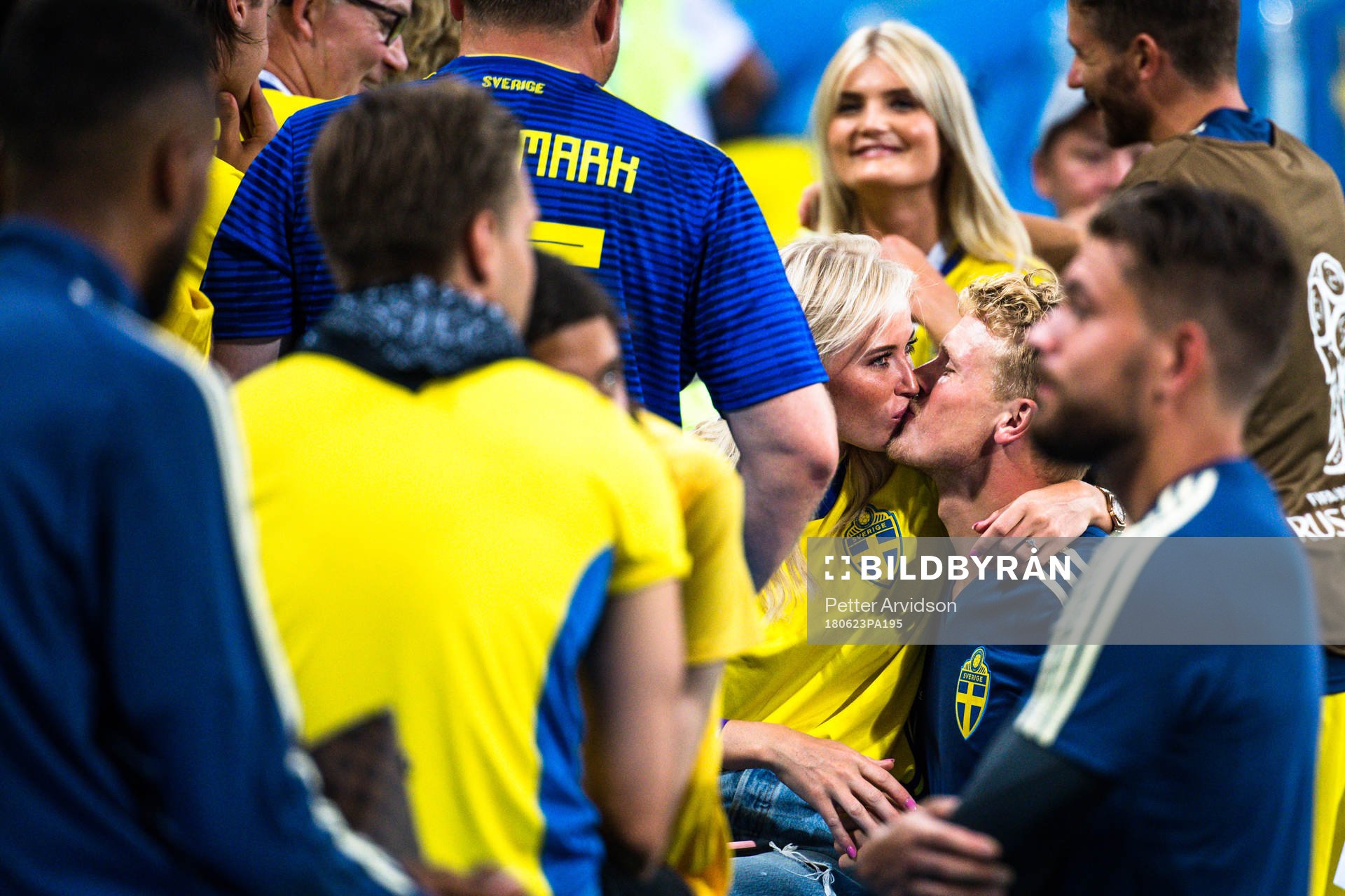 Oscar Hiljemark of Sweden with girlfriend Elin Wass