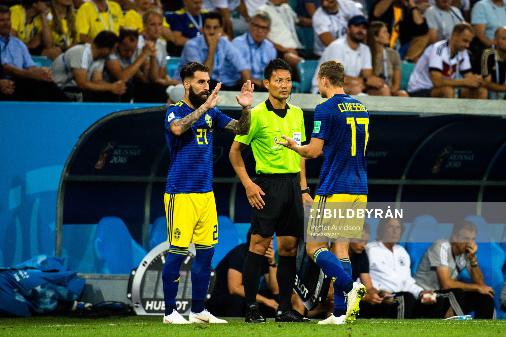 Jimmy Durmaz and Viktor Claesson of Sweden