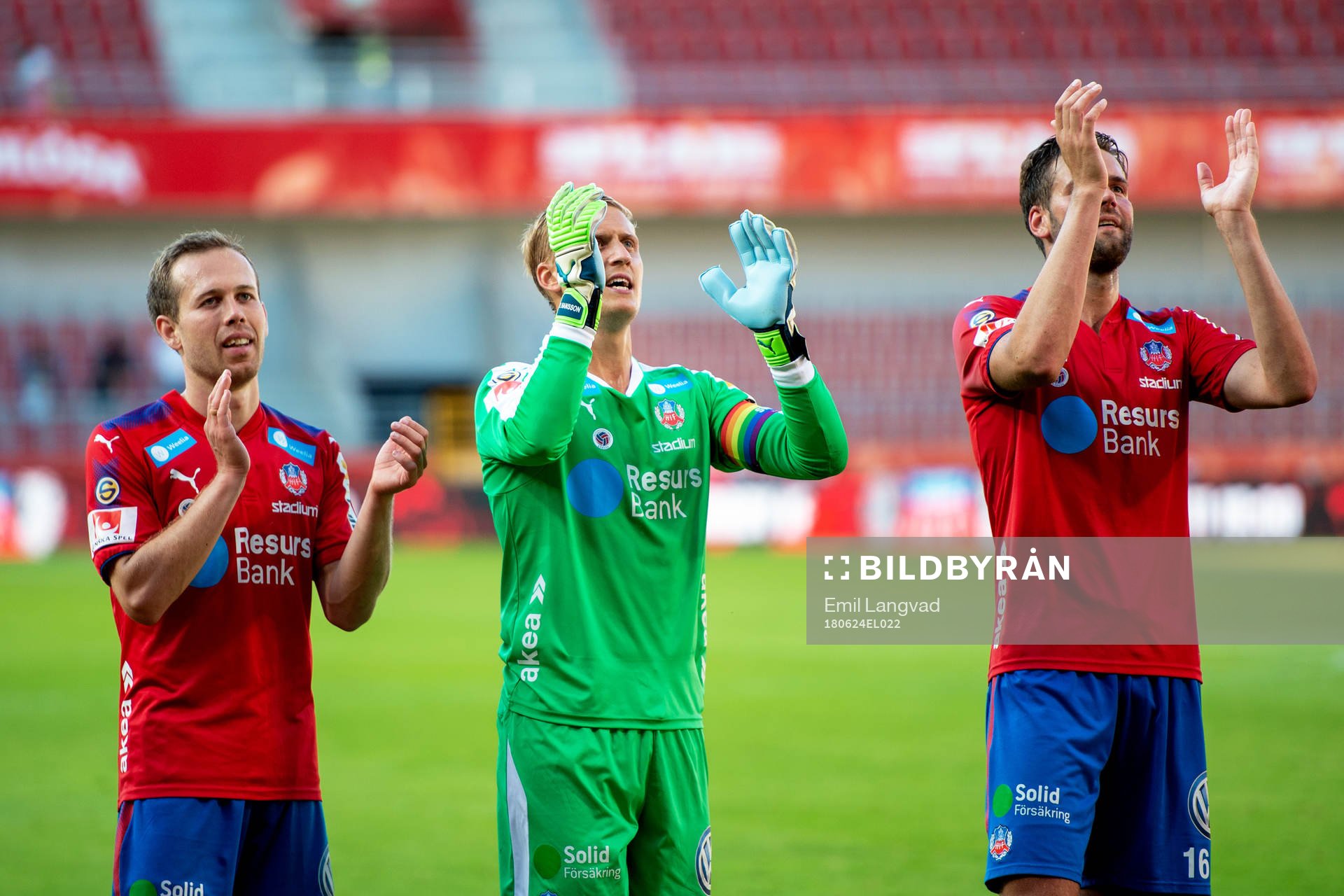 Helsingborgs Anders Degn Randrup, målvakt Pär Hansson och