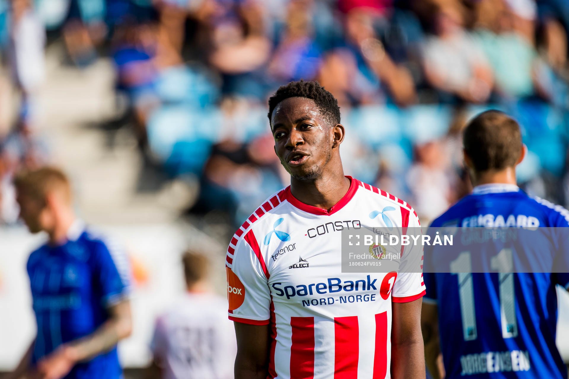Mushaga Bakenga of Tromsø looks dejected