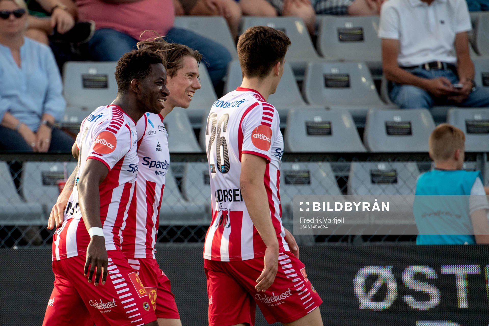 Robert Taylor of Tromsø celebrates with his teammates