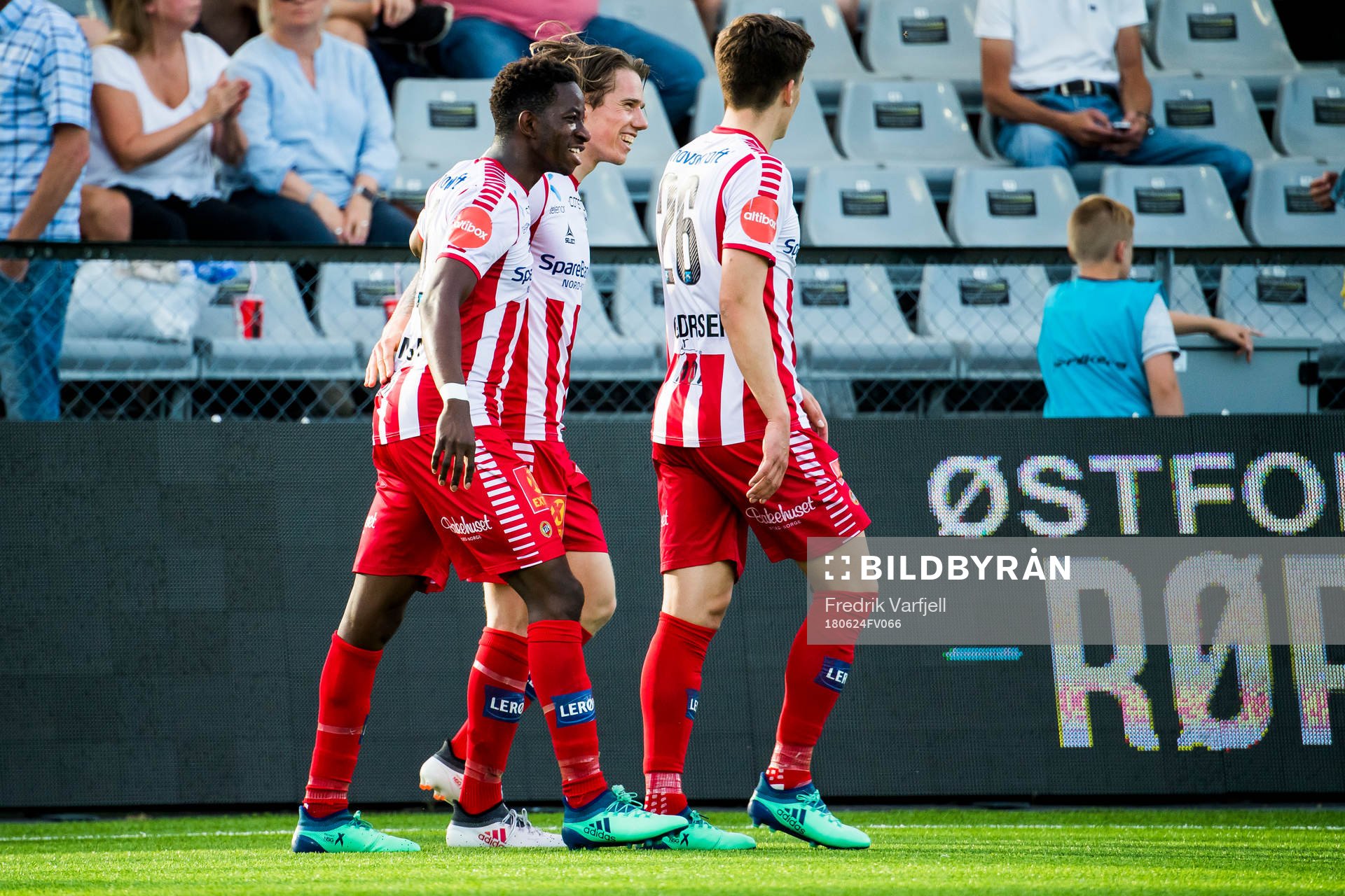 Robert Taylor of Tromsø celebrates with his teammates
