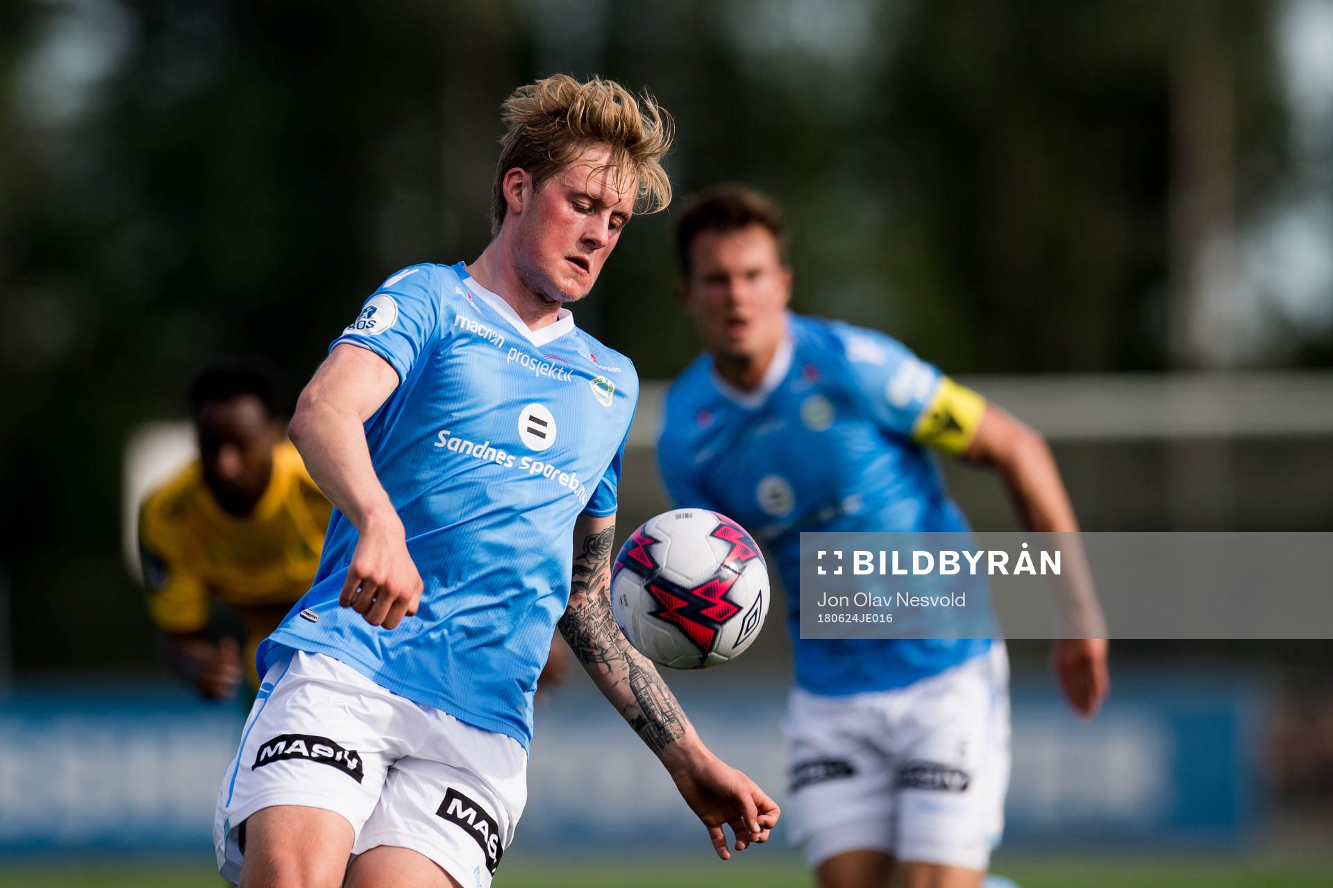 Vegard Aasen of Sandnes Ulf during the OBOS-ligaen match between Ull/Kisa and Sandnes Ulf on June 24, 2018 in Jessheim.