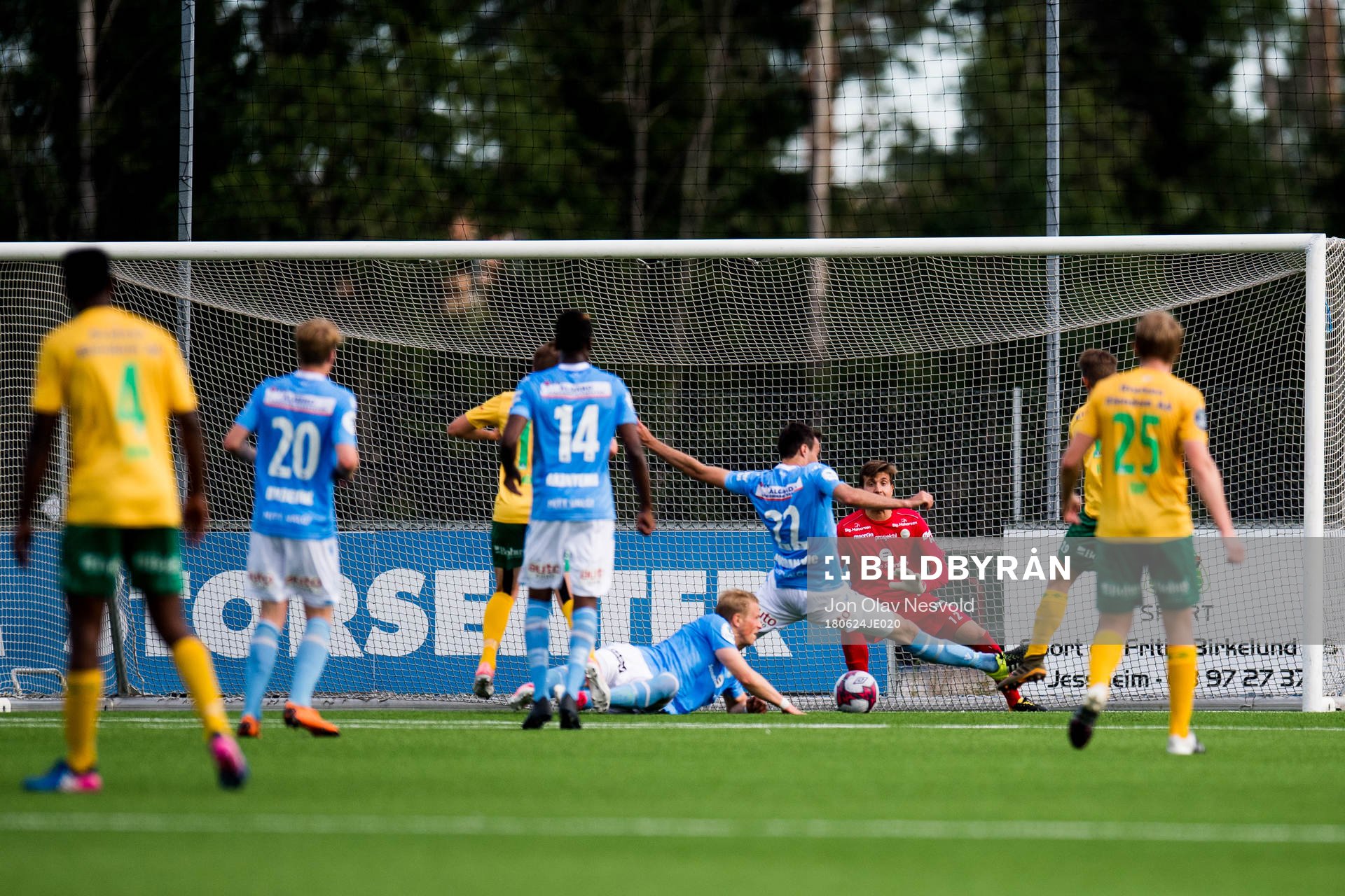 Kristoffer Hansen of Ull/Kisa scores the 2-1 goal