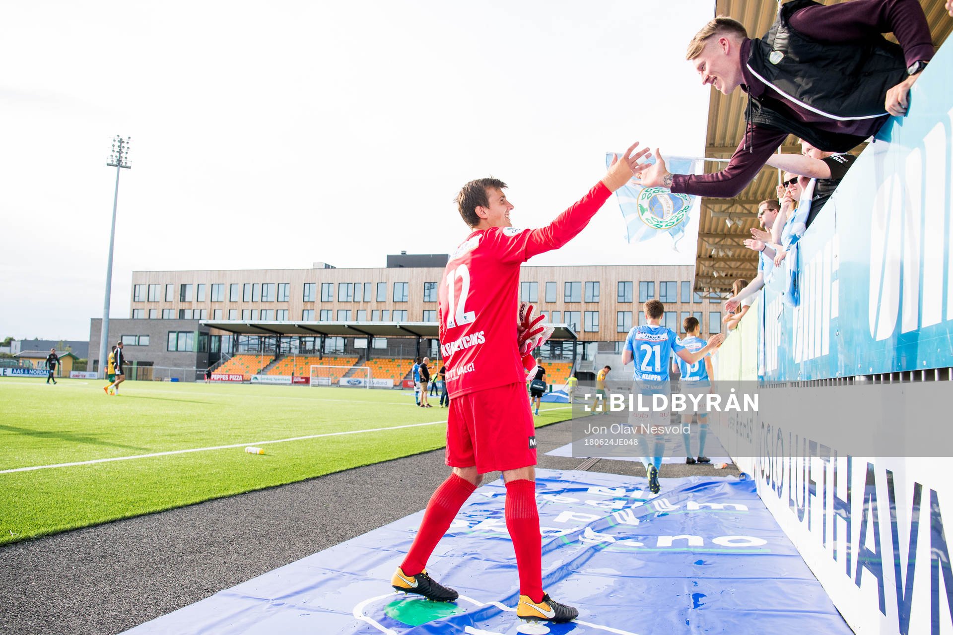 Goalkeeper Deniss Korneiciks of Sandnes Ulf