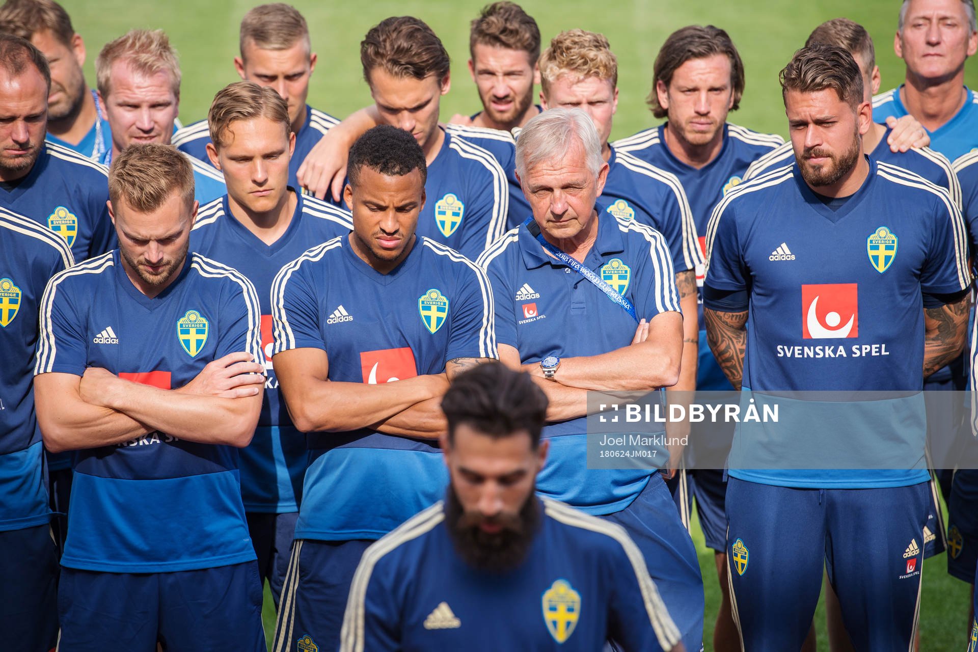 Players and coaching staff of the Swedish national football