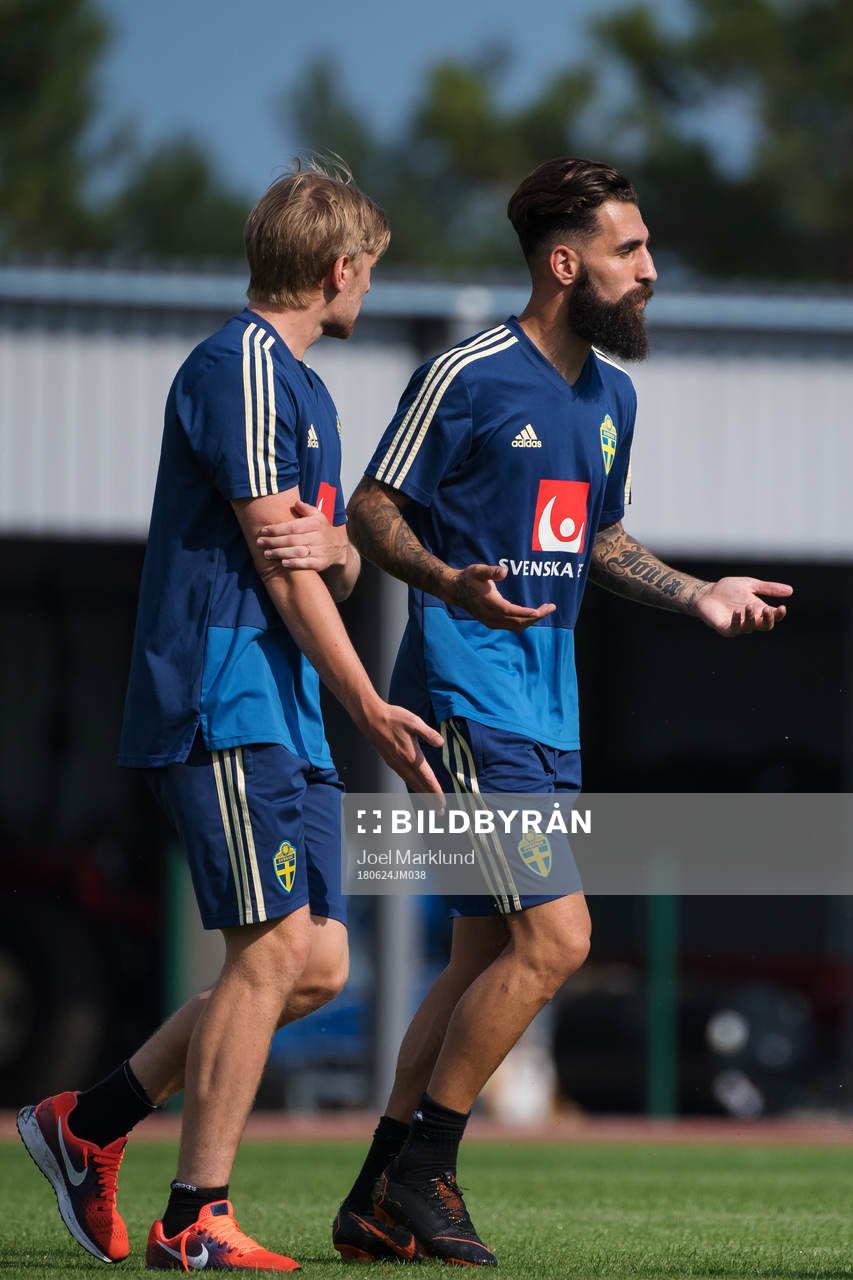 Emil Forsberg and Jimmy Durmaz of the Swedish national