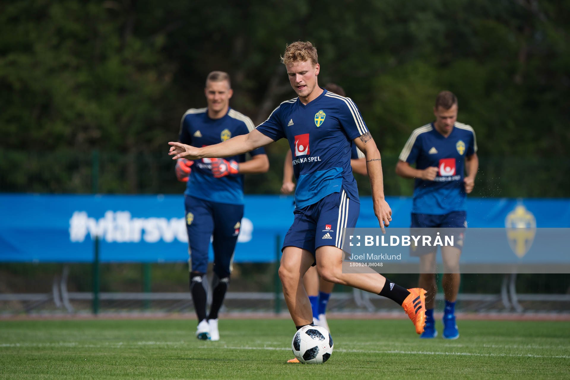 Oscar Hiljemark of the Swedish national football team at a