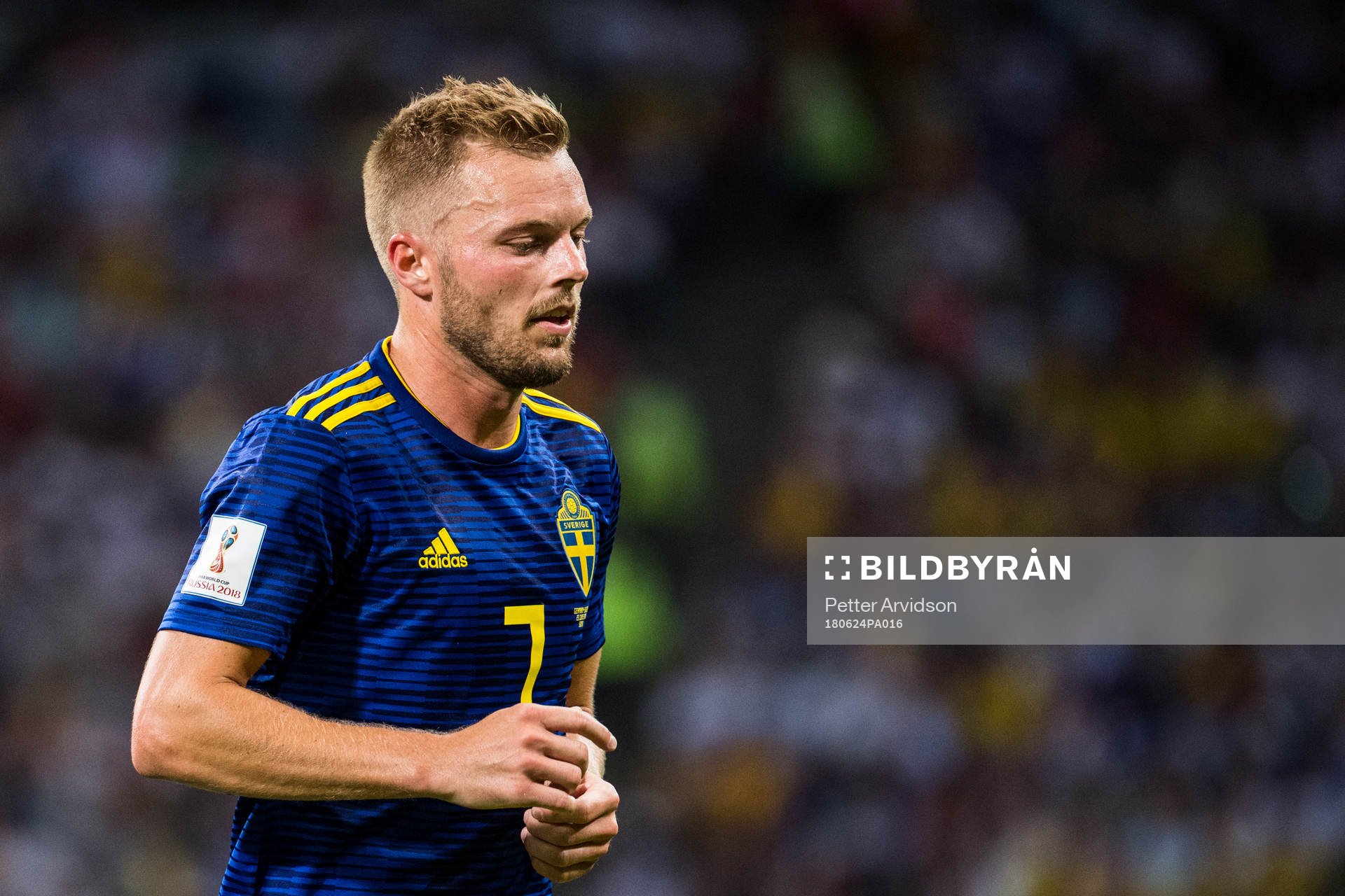 Sebastian Larsson of Sweden during the FIFA World Cup group stage match between Germany and Sweden on June 24, 2018 in Adler.