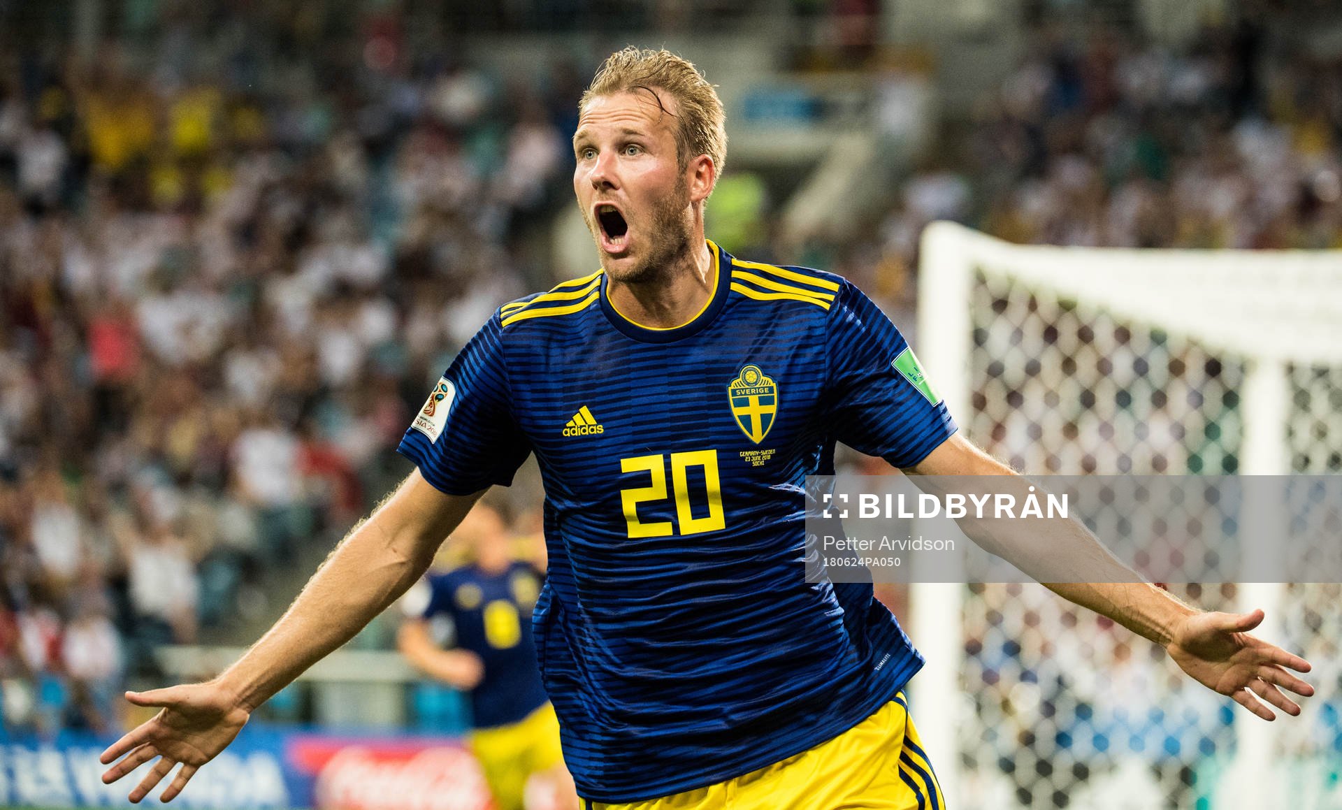 Ola Toivonen of Sweden celebrates