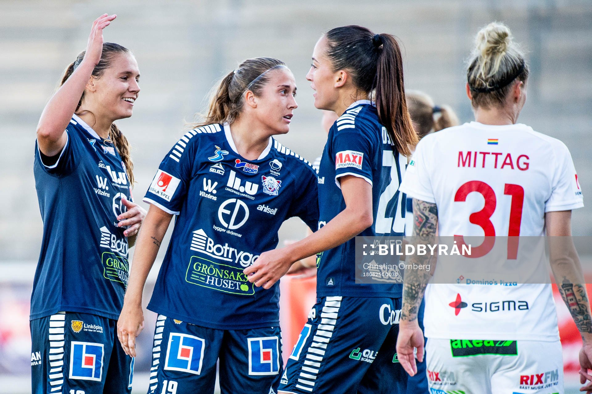 Linköpings Emma Lennartsson, Filippa Angeldal och Anna