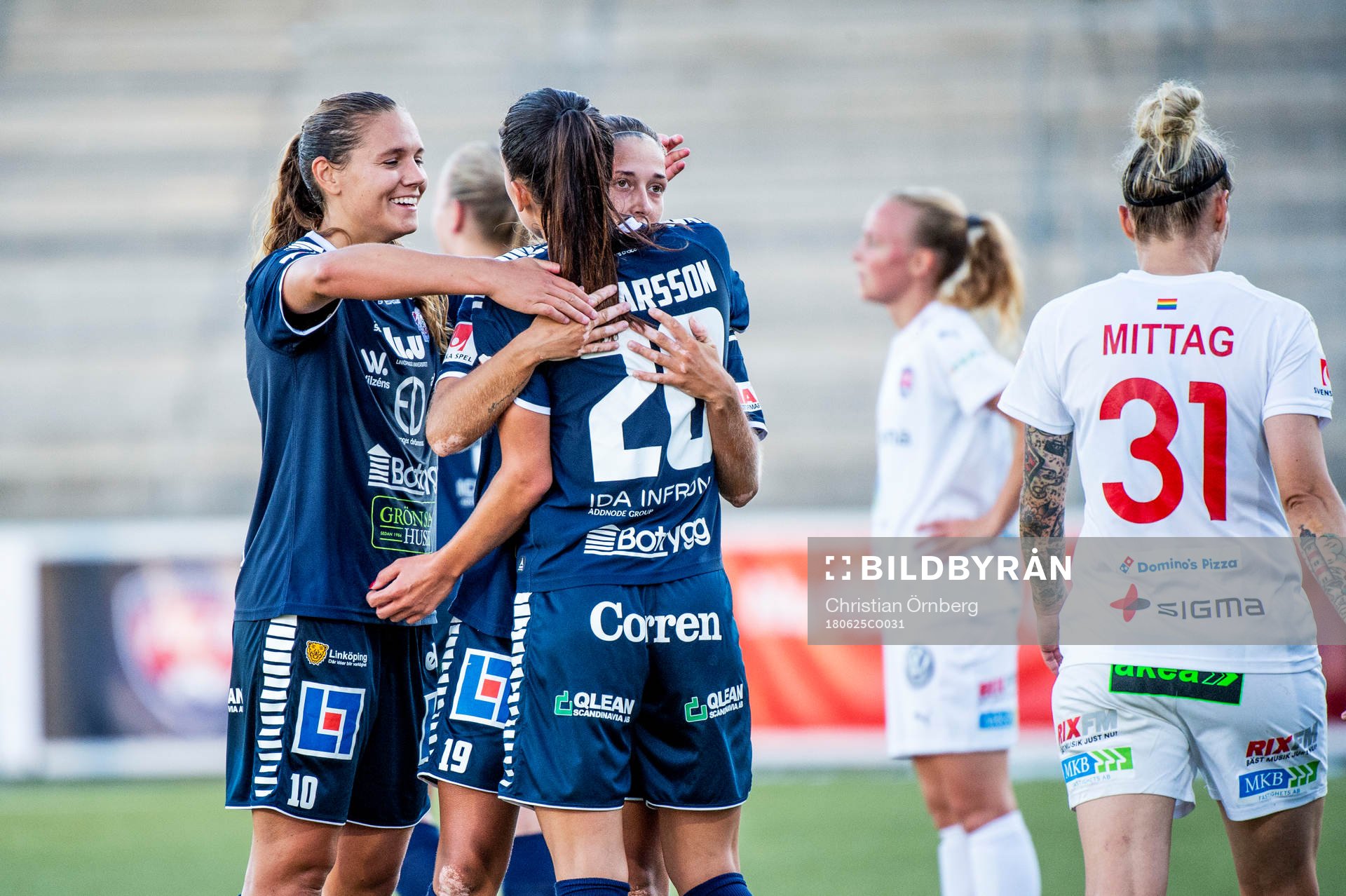 Linköpings Emma Lennartsson, Filippa Angeldal och Anna