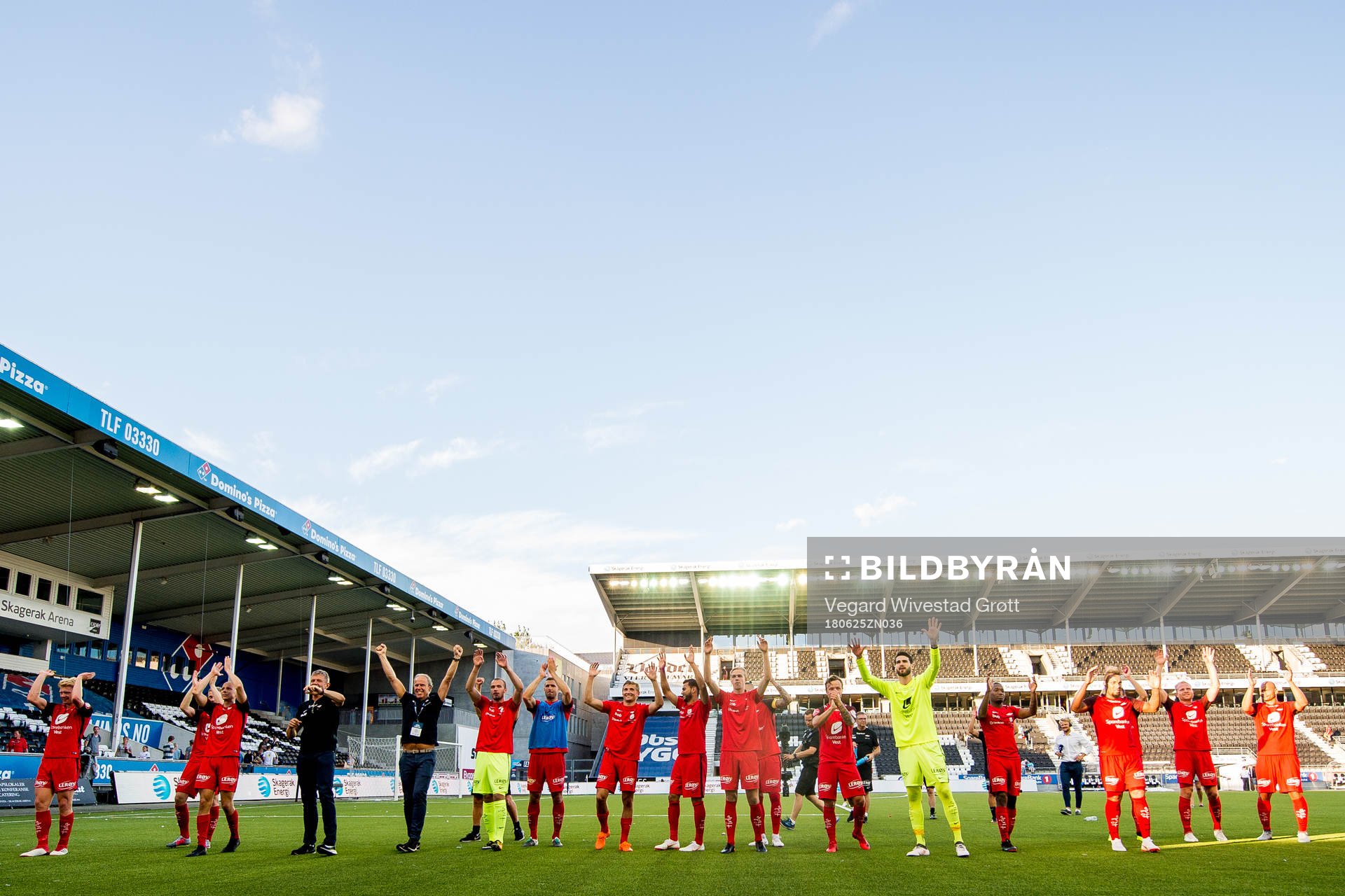 Players and staff of Brann celebrate